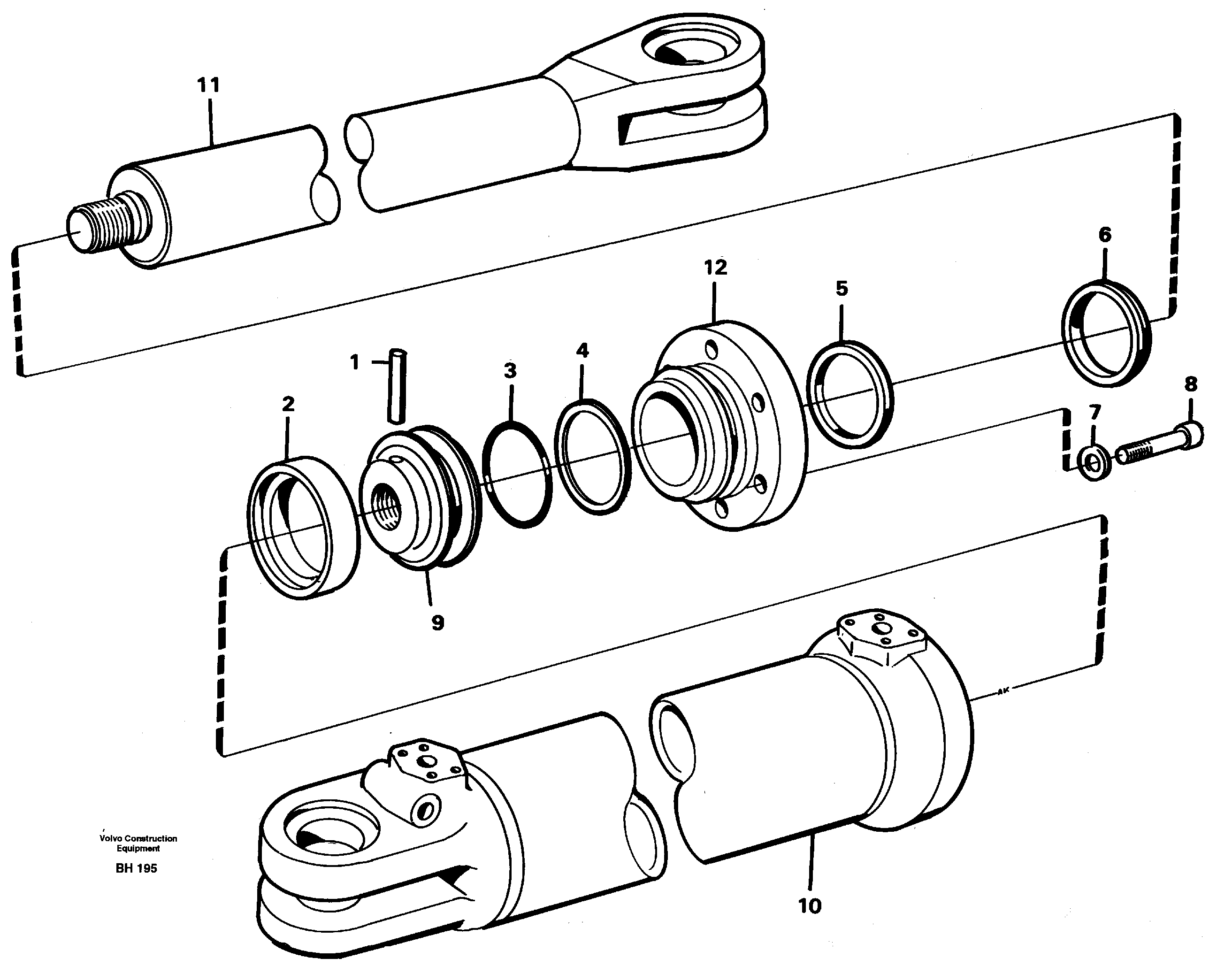 Steering cylinder — volvo parts diagram