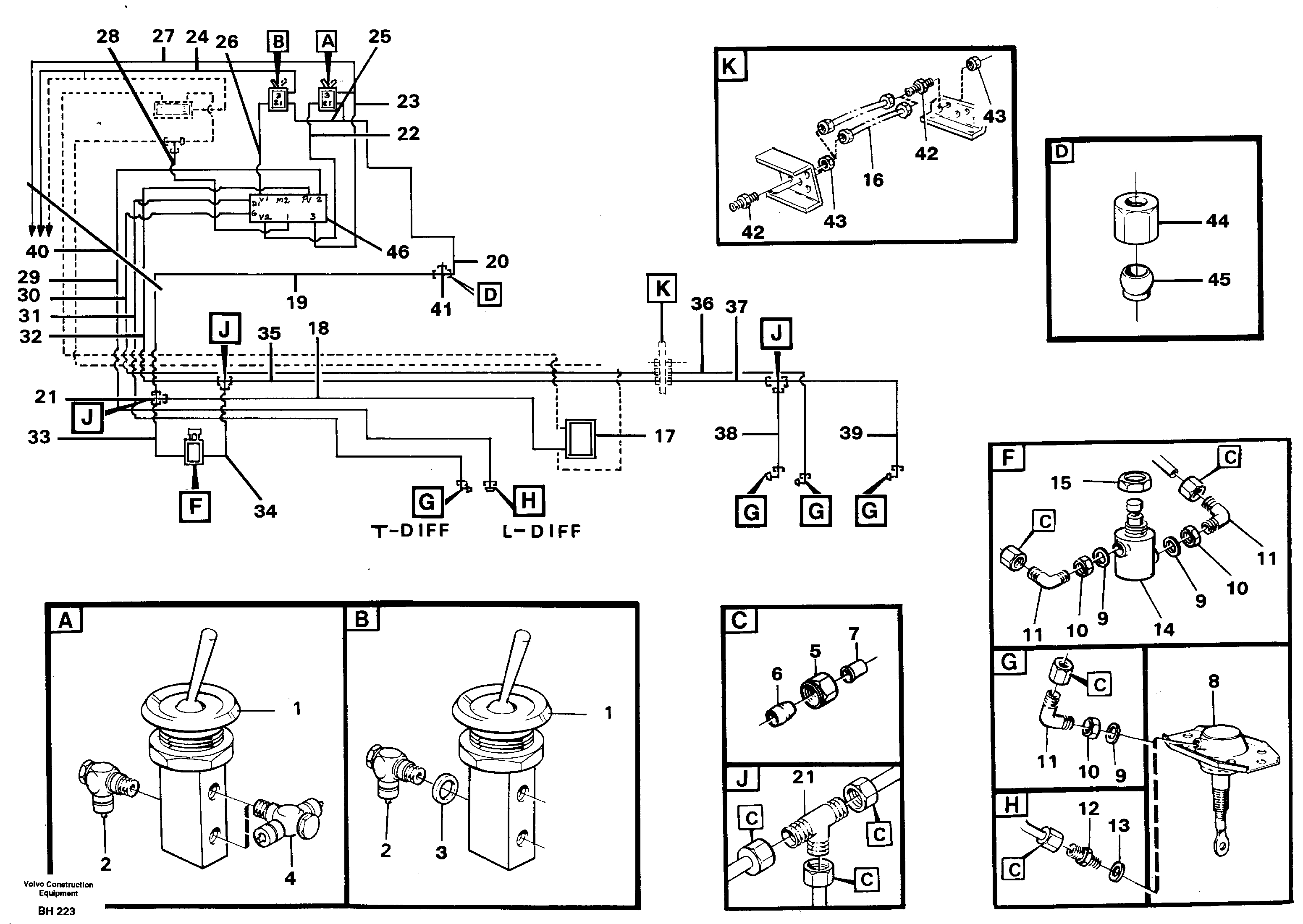 Comp. air controls, diff.contr.shuttle valve — volvo parts diagram