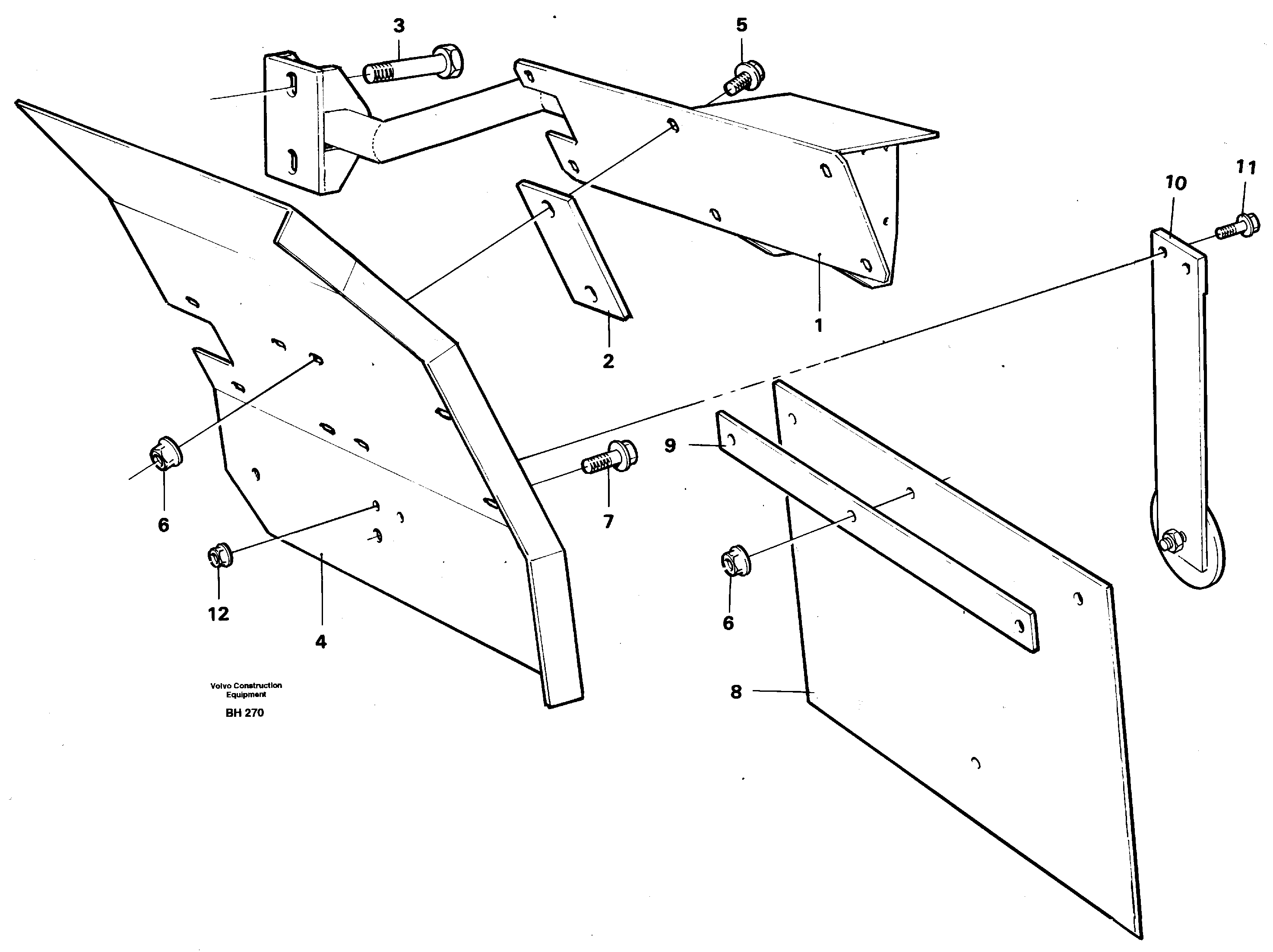 Rear mudguadrs 2,5 M 91972 — volvo parts diagram