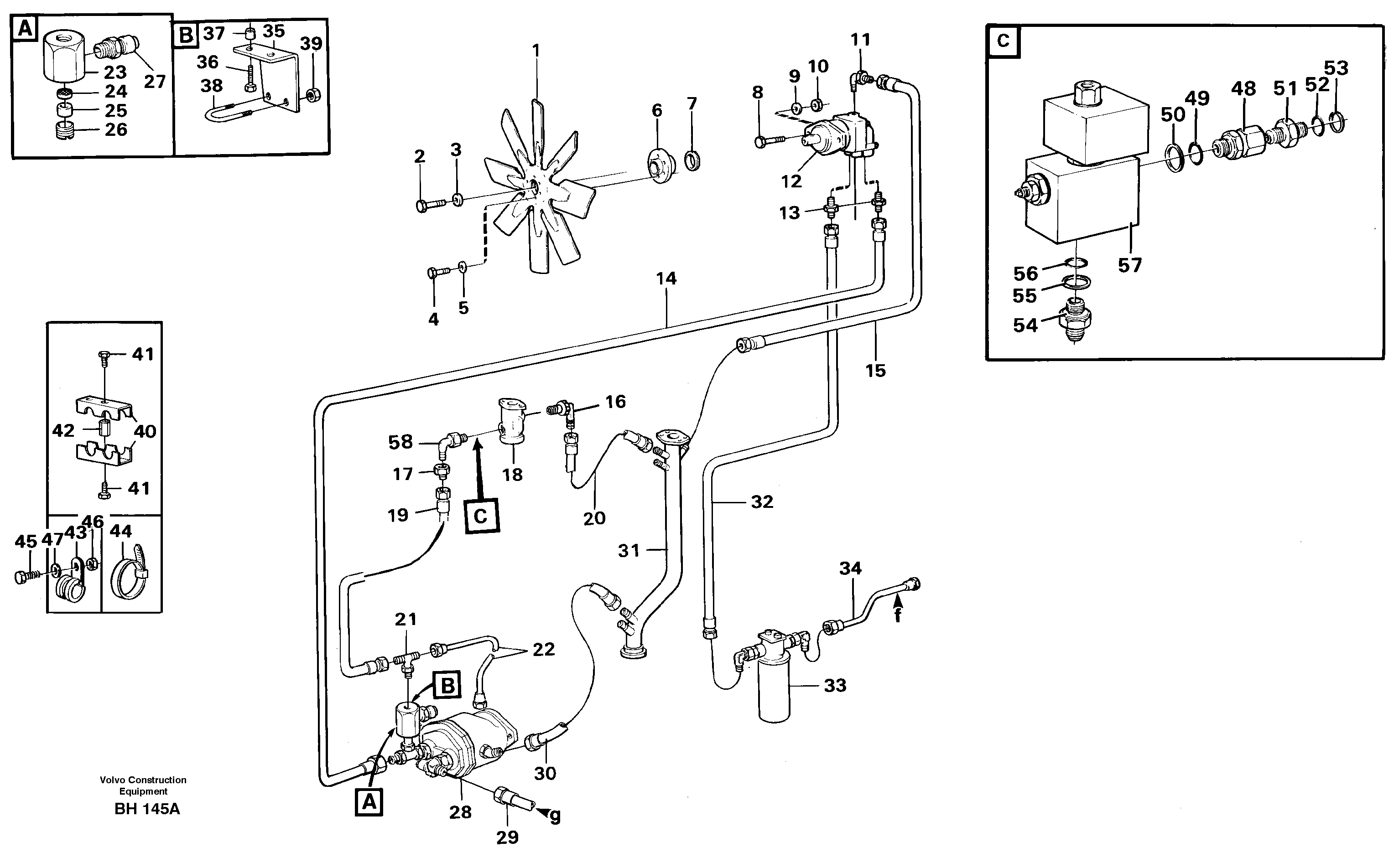 Fan, fitting and drive — volvo parts diagram