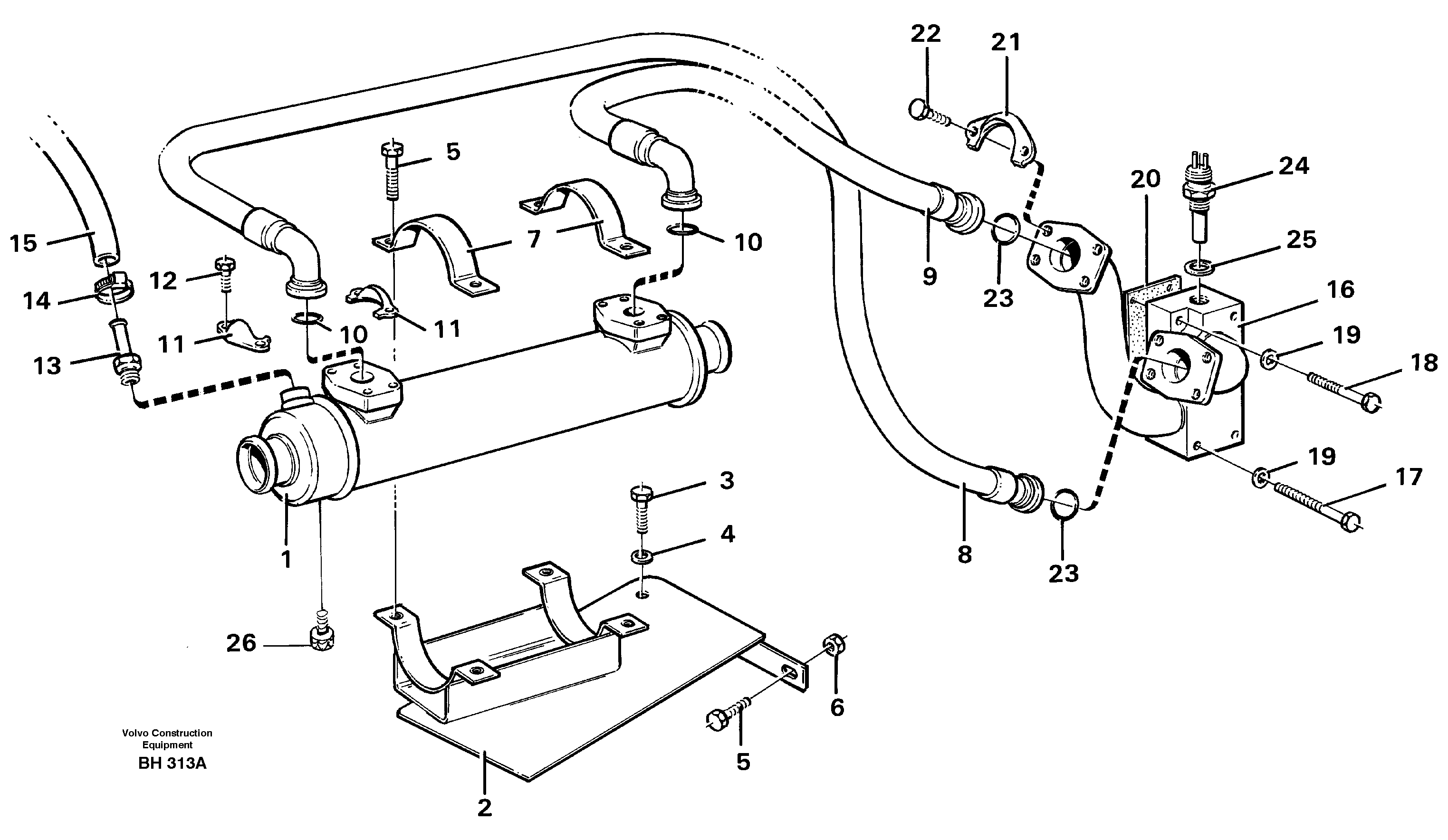Oil cooler, transmission — volvo parts diagram