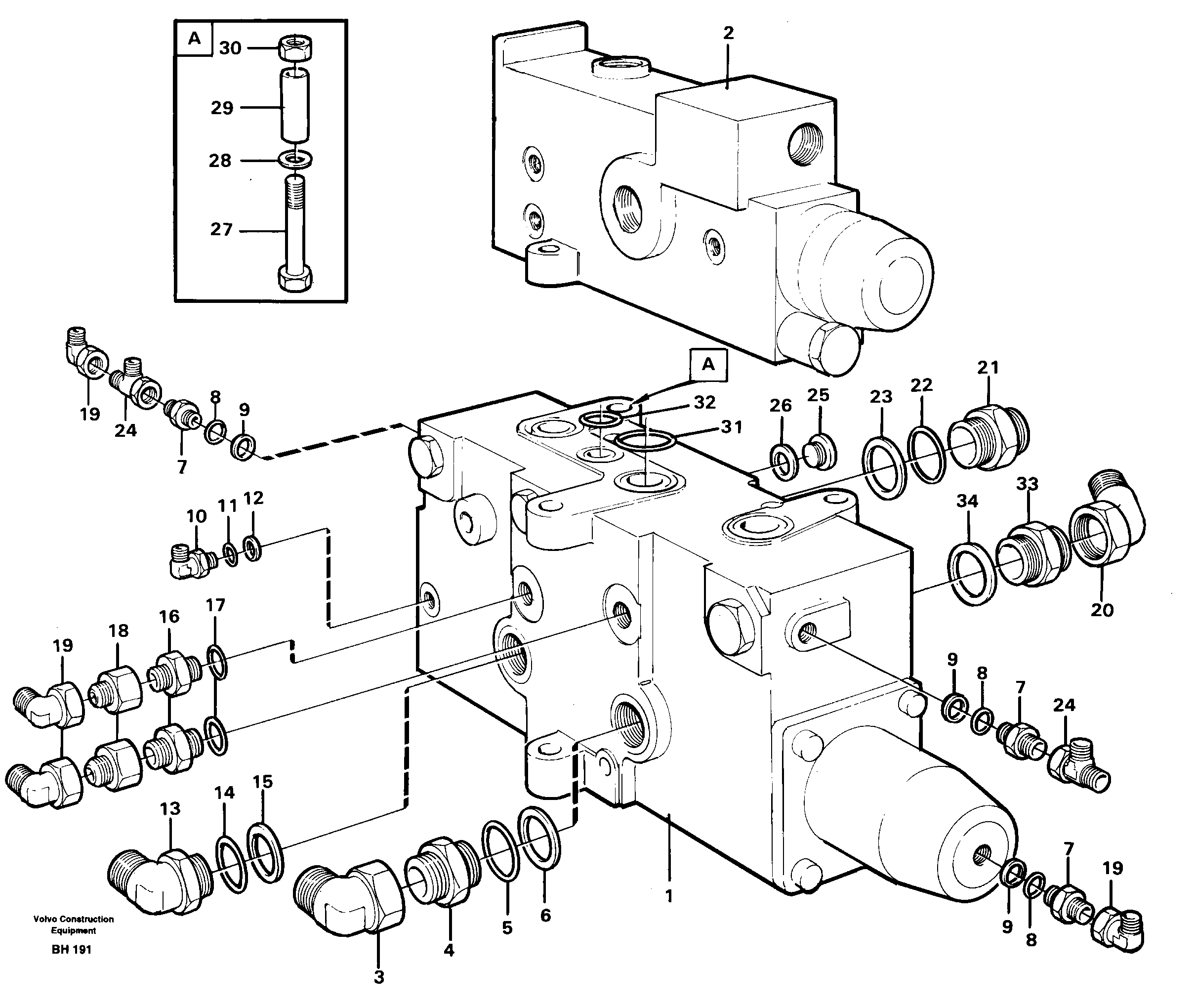 Control valve with fitting parts — volvo parts diagram