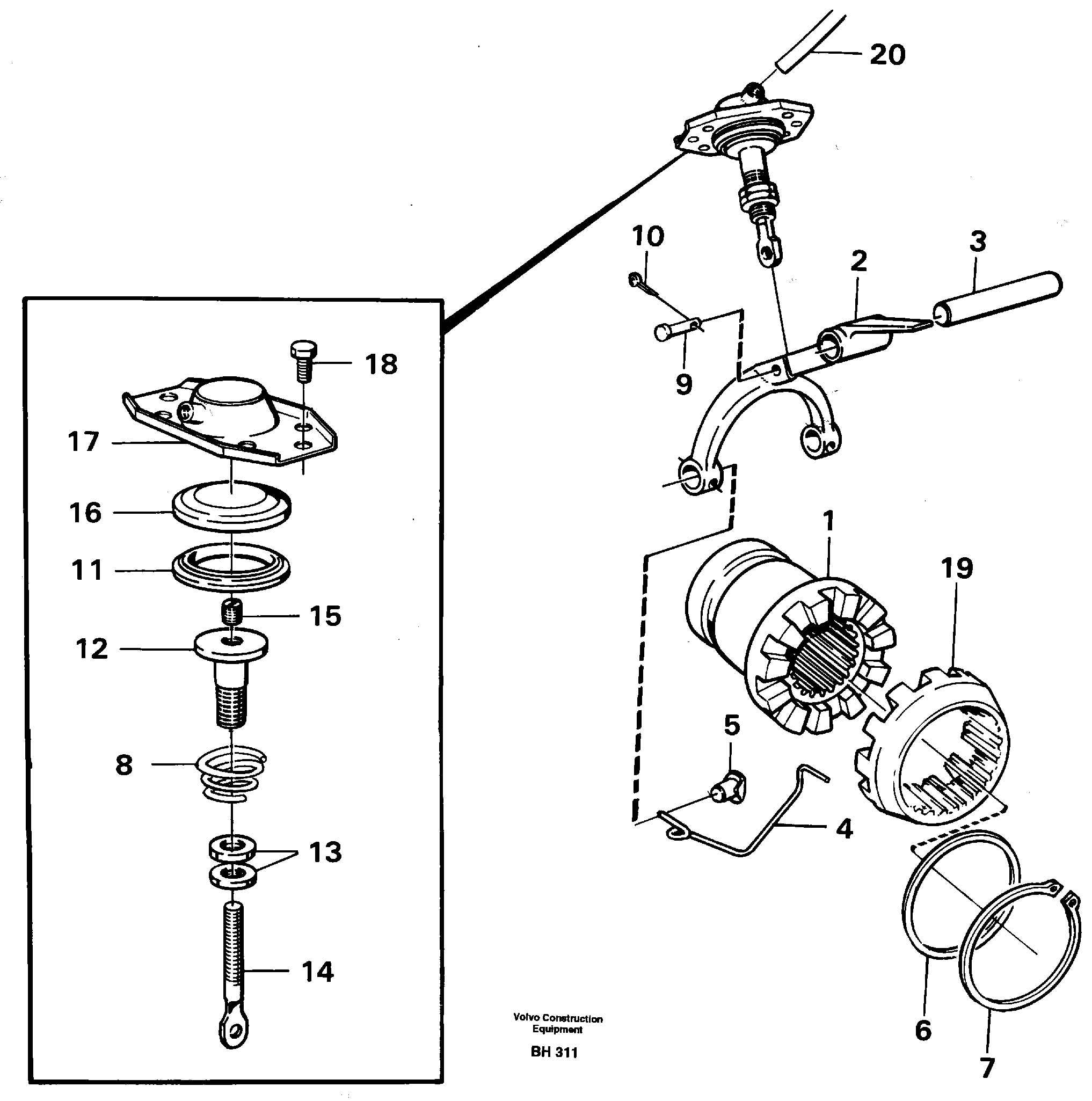 Differential lock — volvo parts diagram