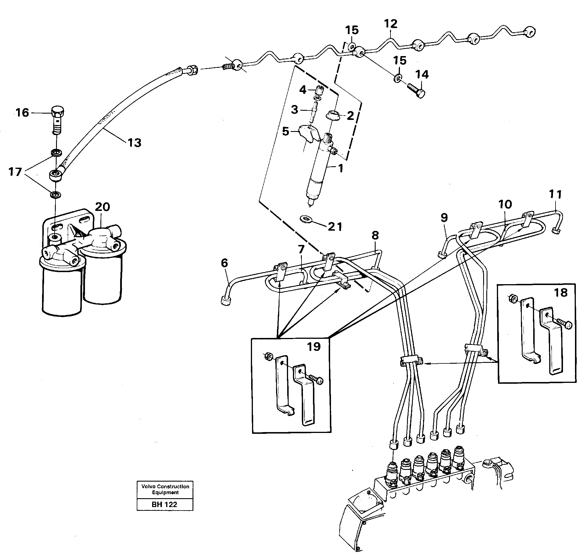 Fuel pipes-injector — volvo parts diagram