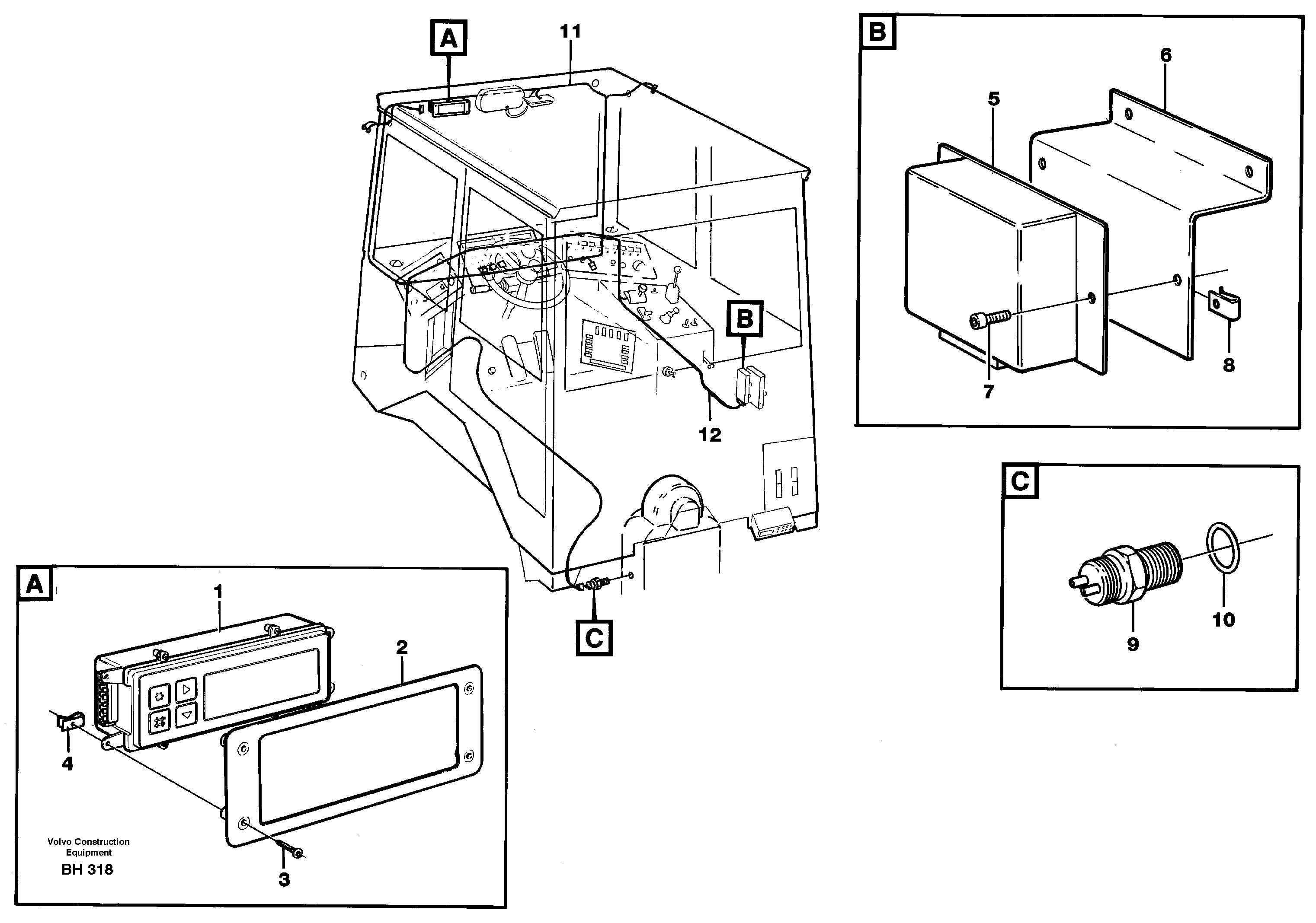 Display panel 93012 — volvo parts diagram