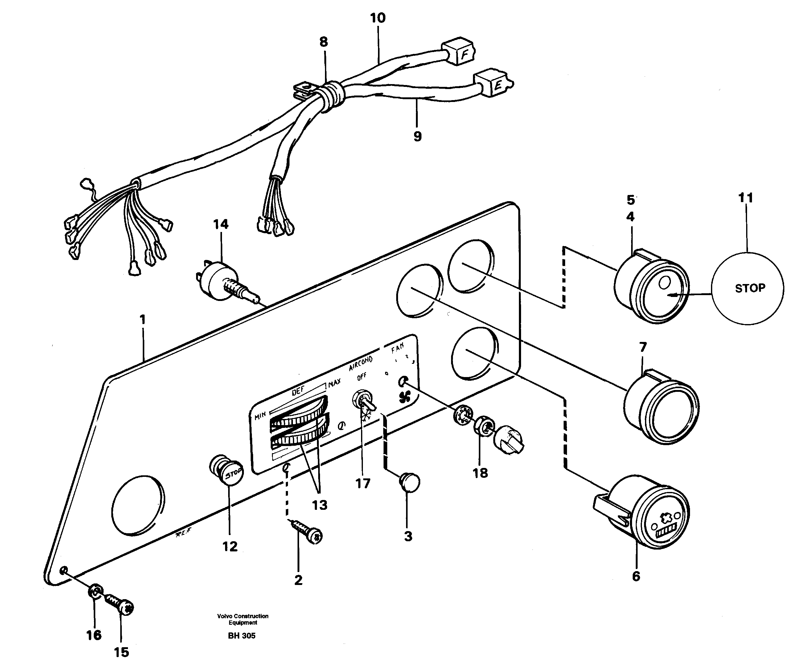 Instrument panel, left — volvo parts diagram