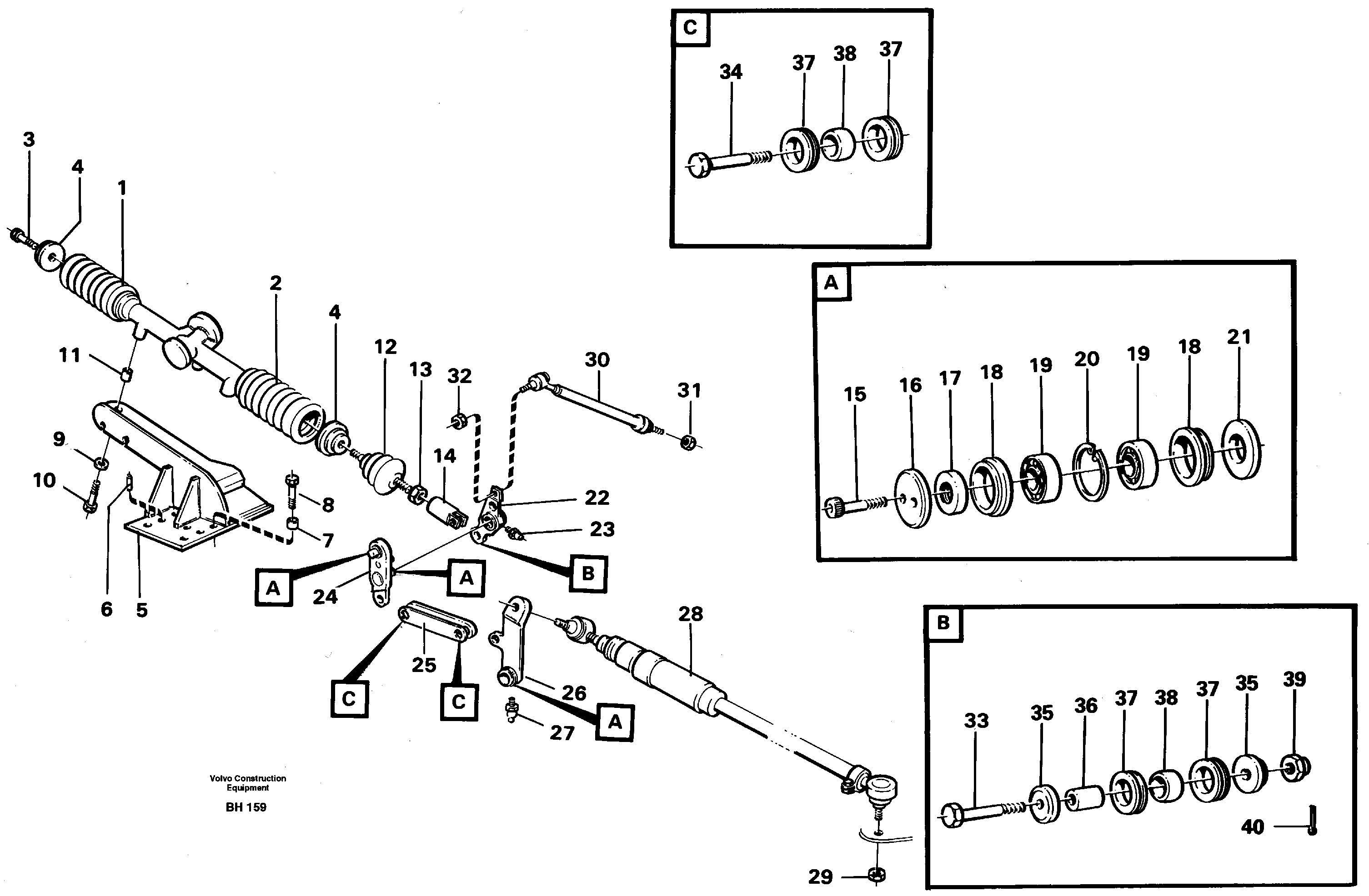 Steering linkage — volvo parts diagram