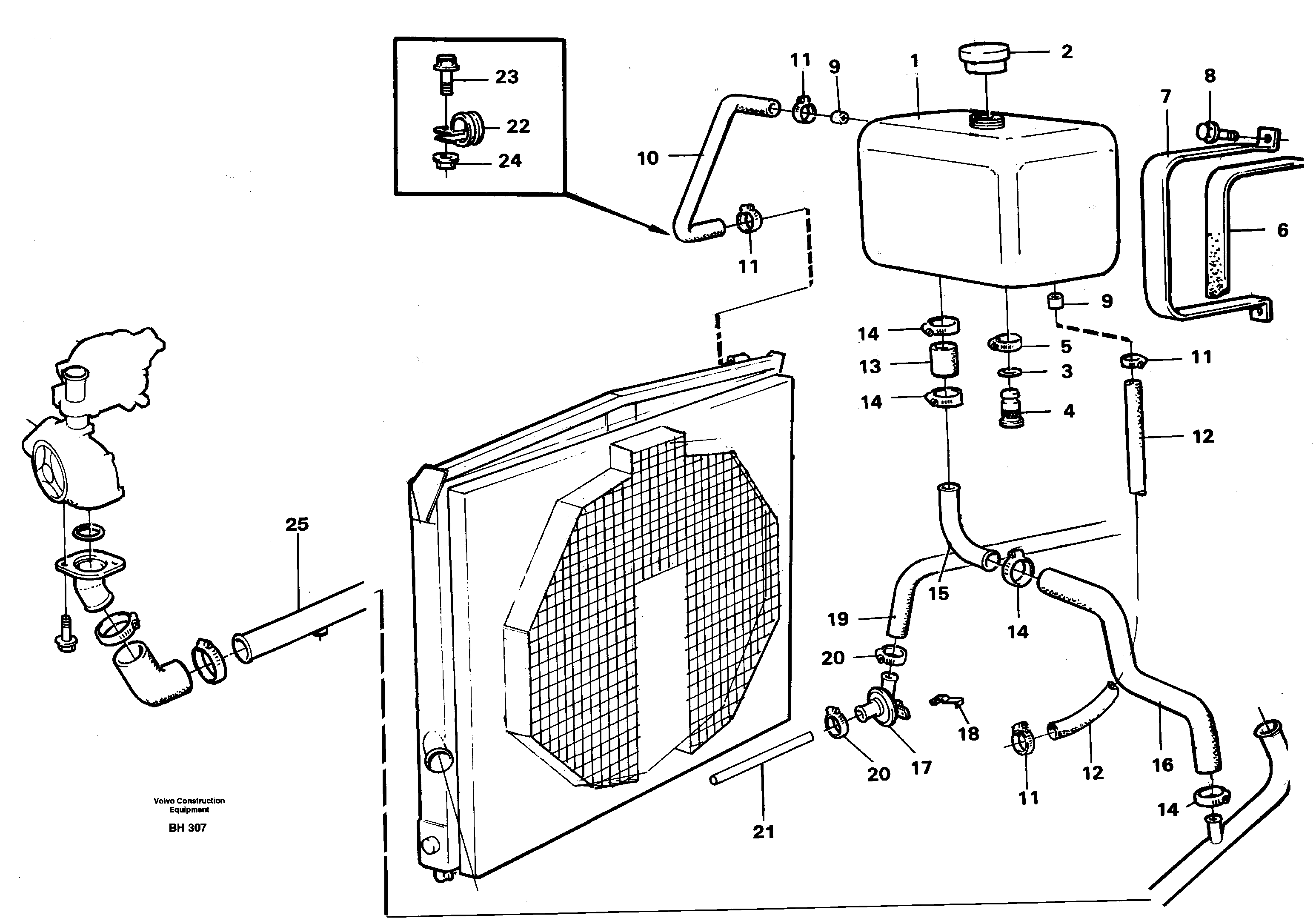 Expansion tank — volvo parts diagram
