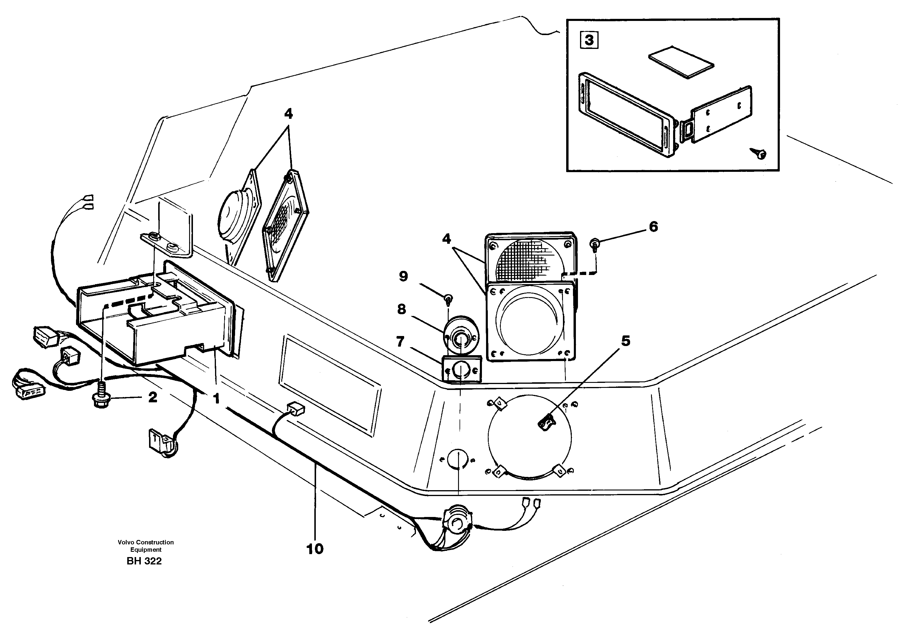 Radio bracket 93059 — volvo parts diagram