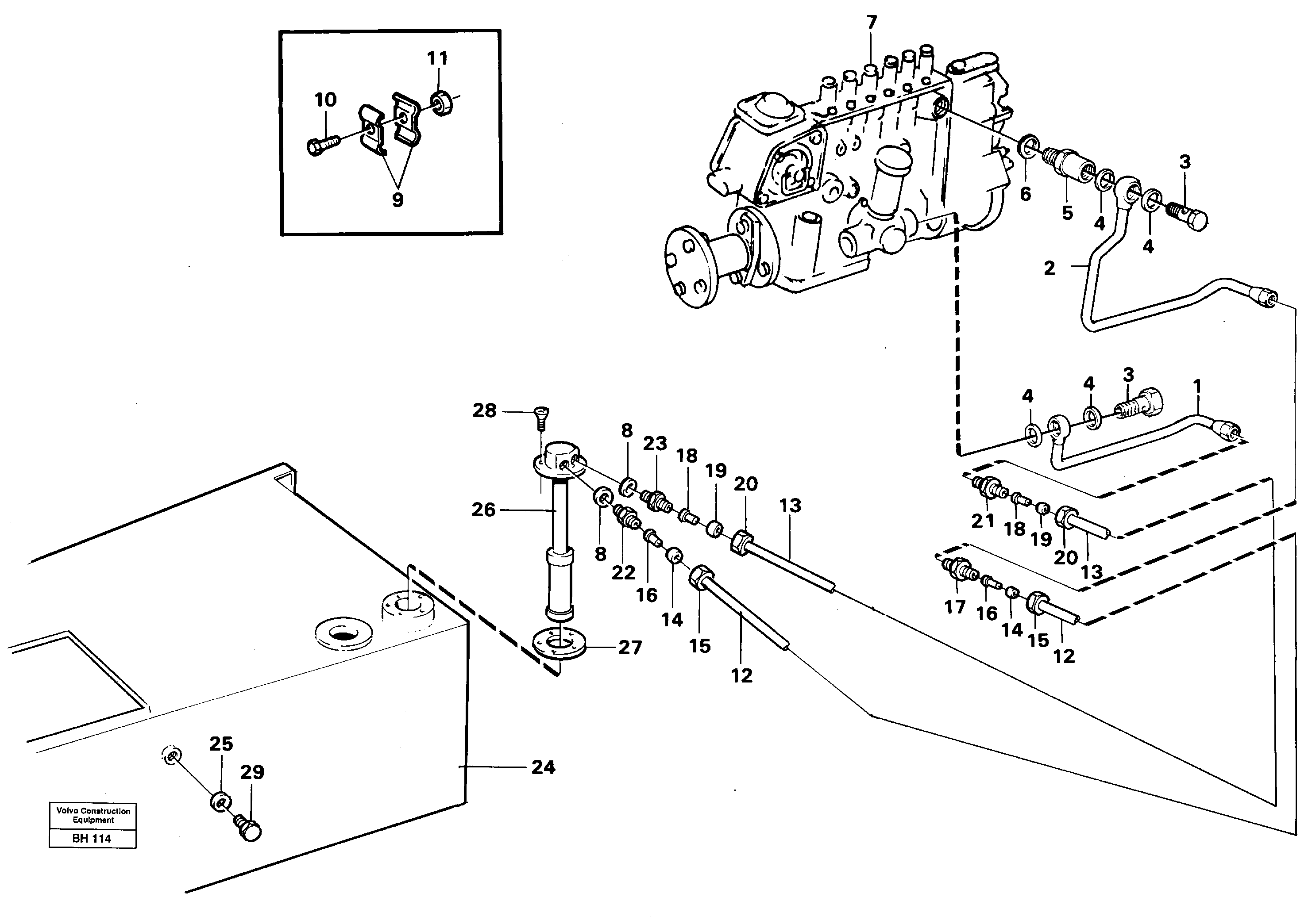 Fuel pipe - Fuel tank — volvo parts diagram