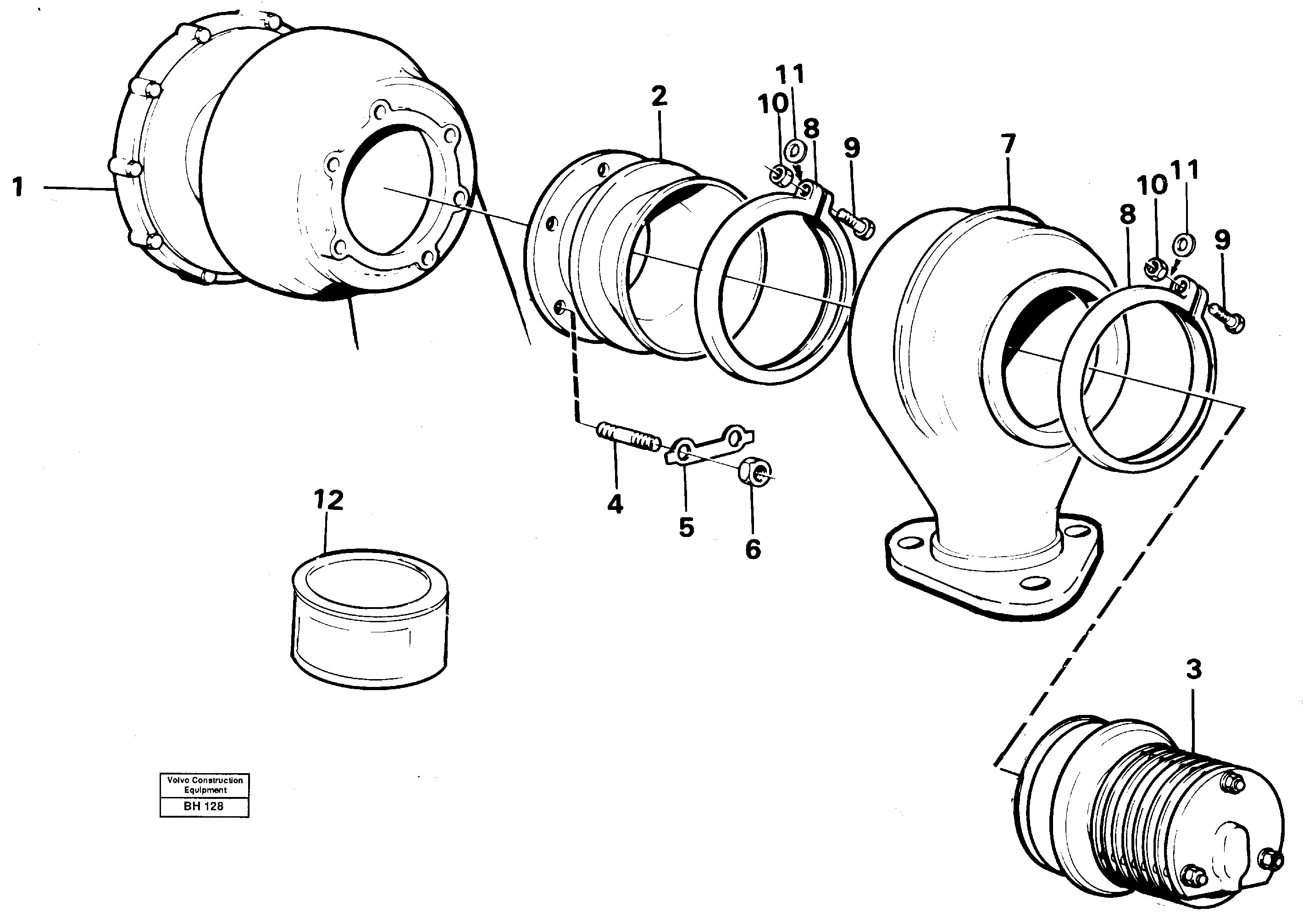 Exhaust pressure regulator with Fitting Parts — volvo parts diagram