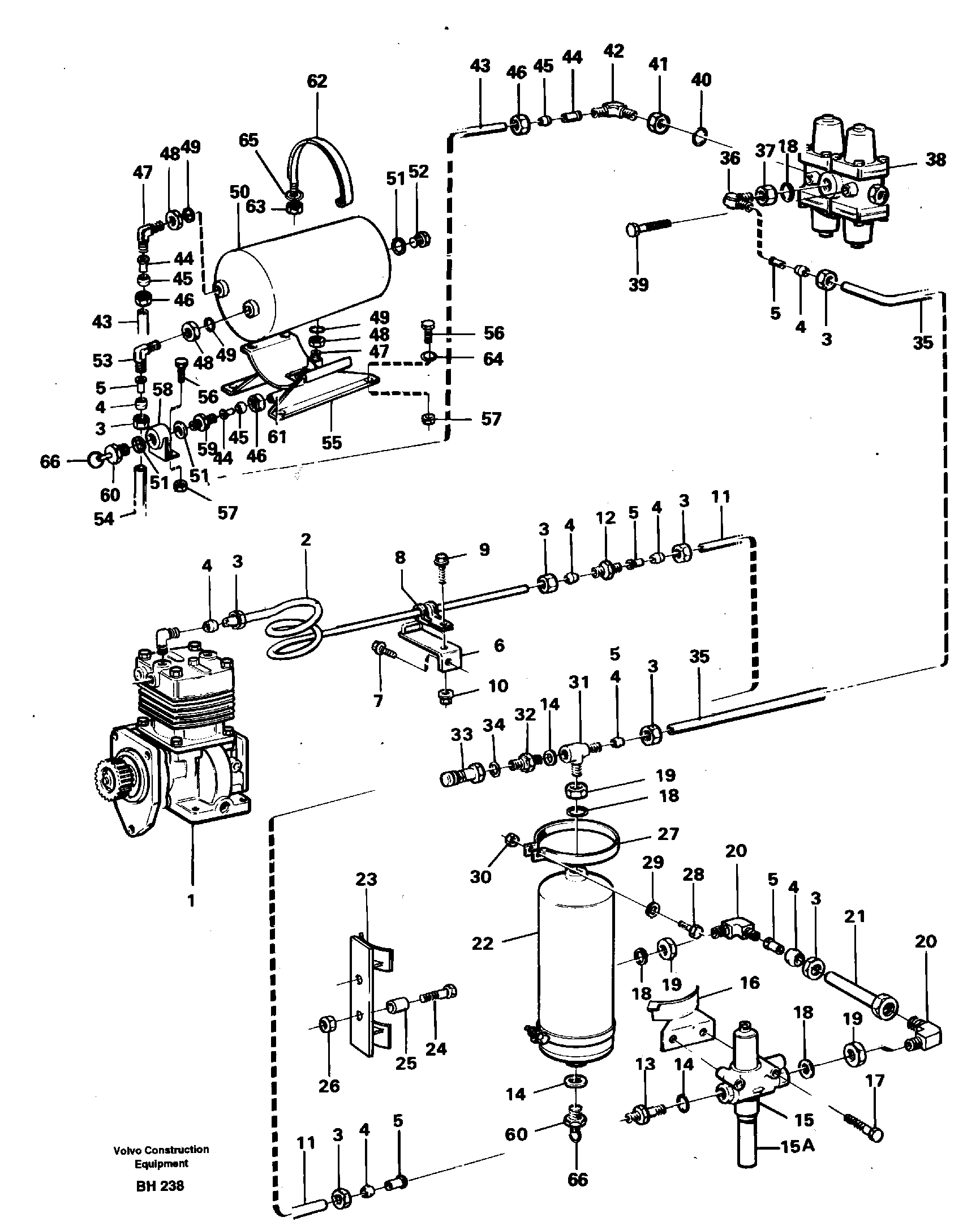 Feed lines, wet tank and regulator — volvo parts diagram