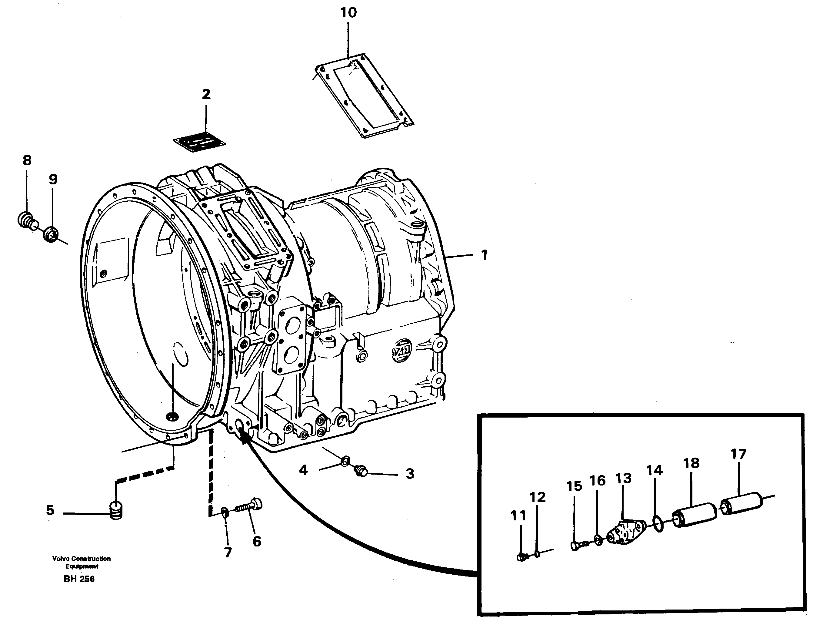 Gearbox housing — volvo parts diagram