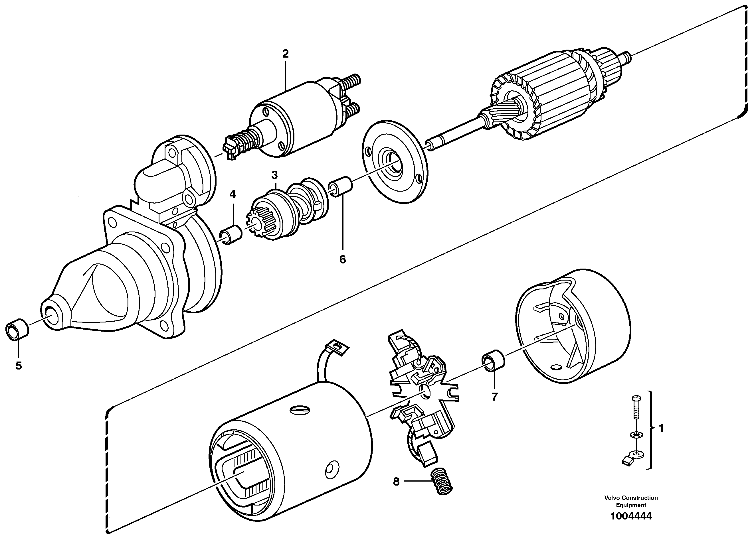 Starter motor — volvo parts diagram