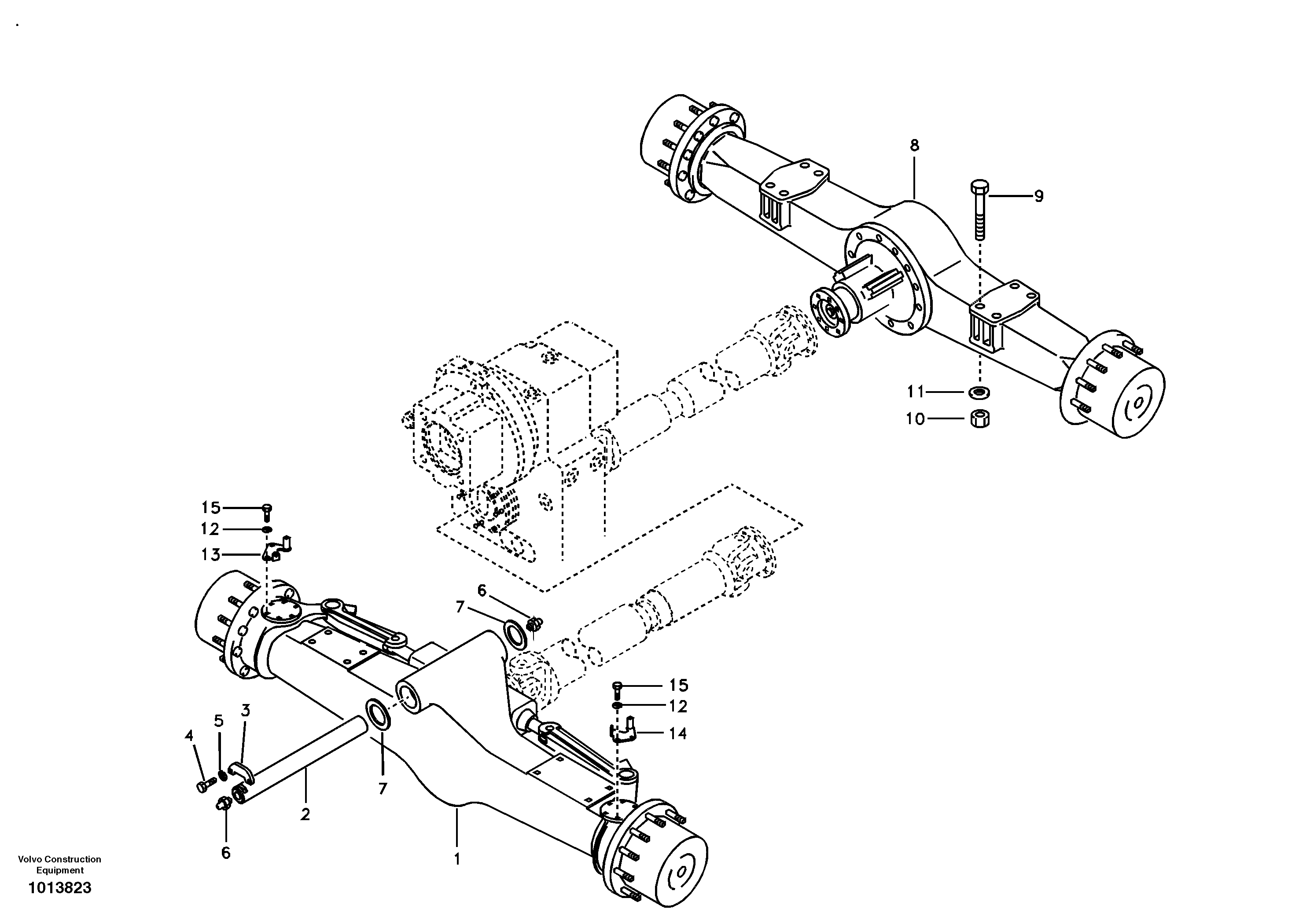 Front and rear axle mounting — volvo parts diagram
