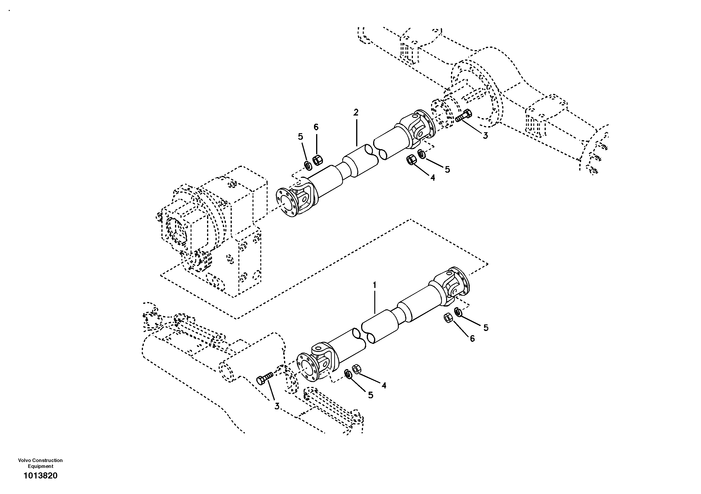 Propeller shaft, mounting — volvo parts diagram