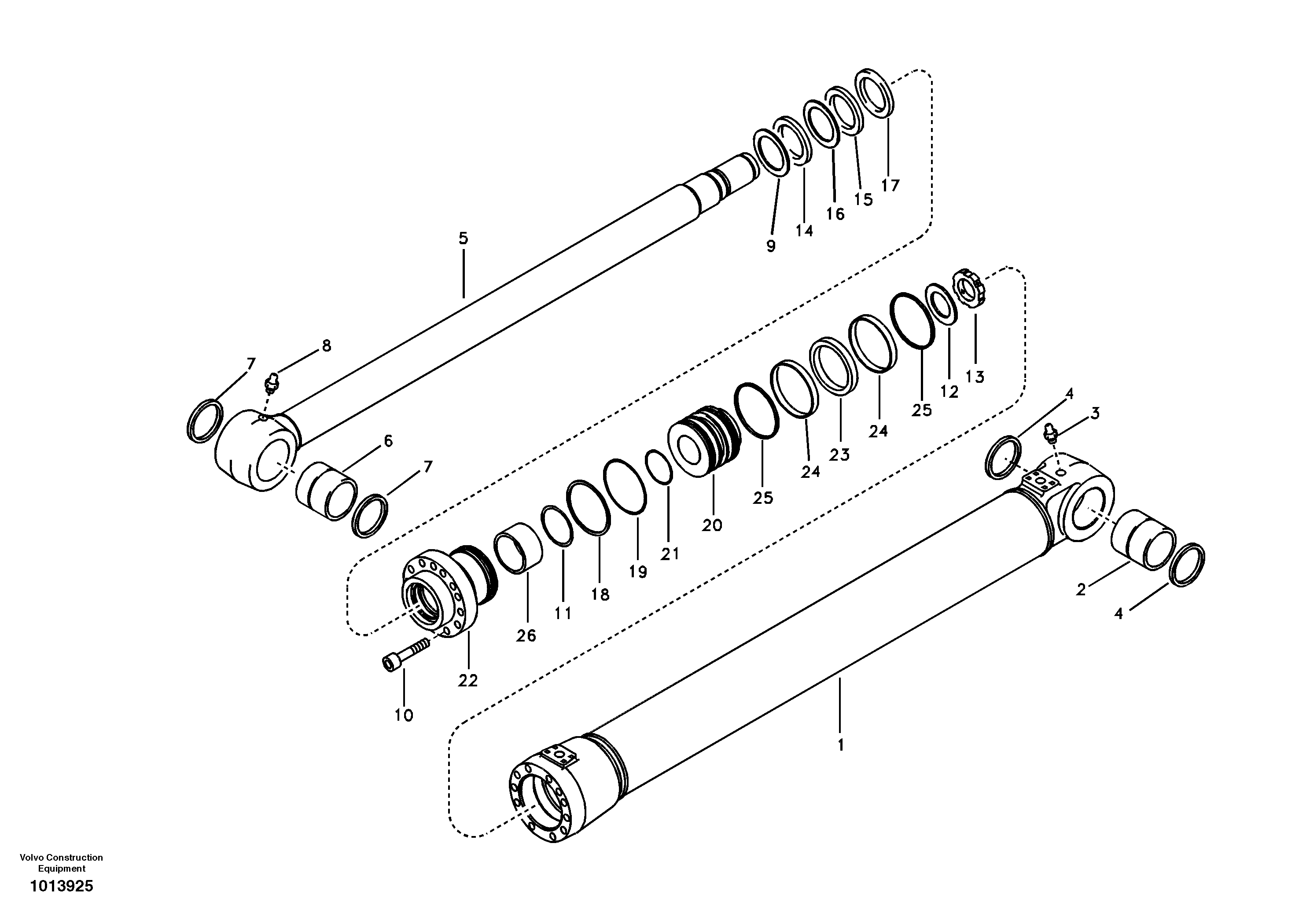 Dozer blade cylinder — volvo parts diagram