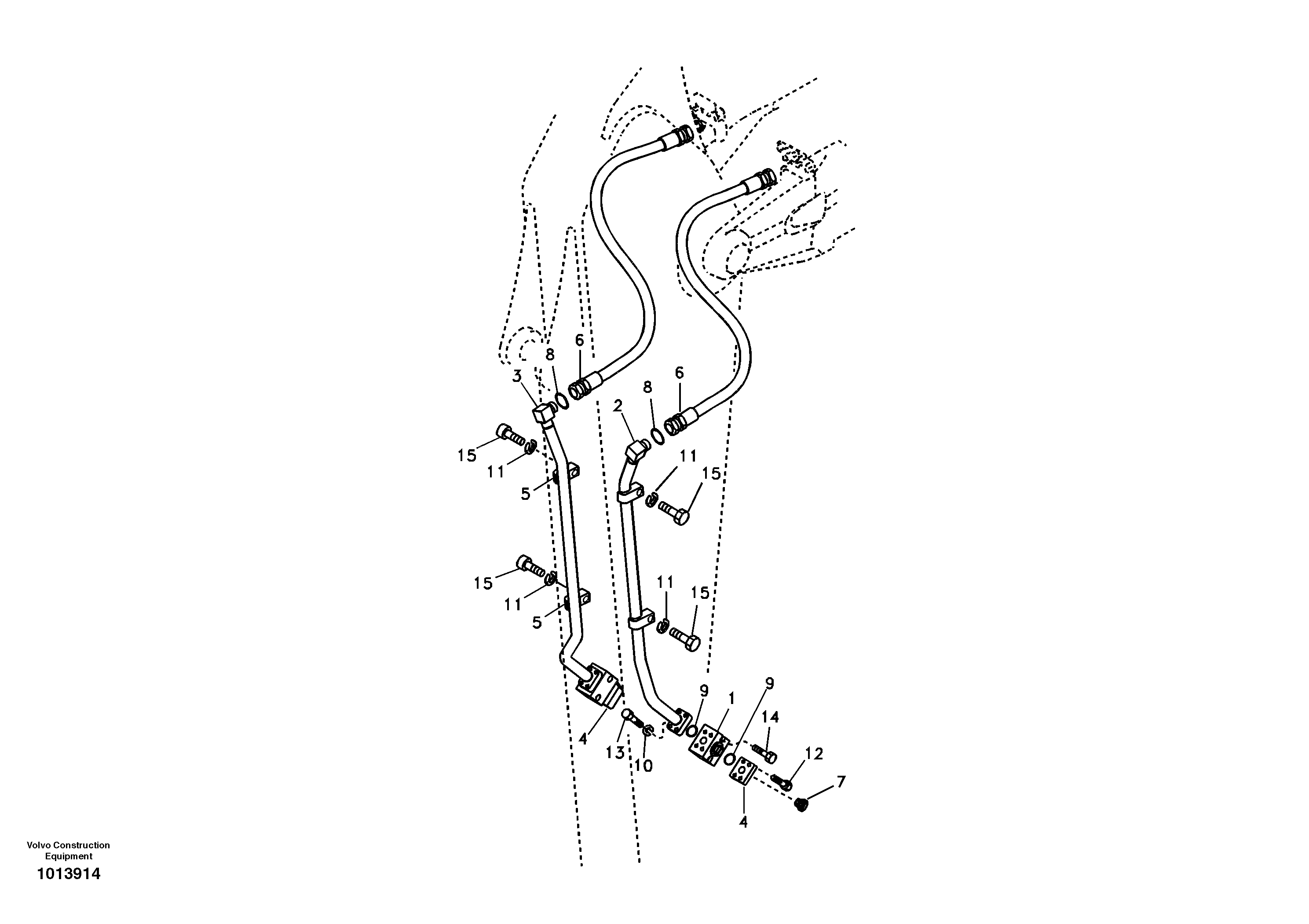 Working hydraulic, hammer and shear for dipper arm — volvo parts diagram