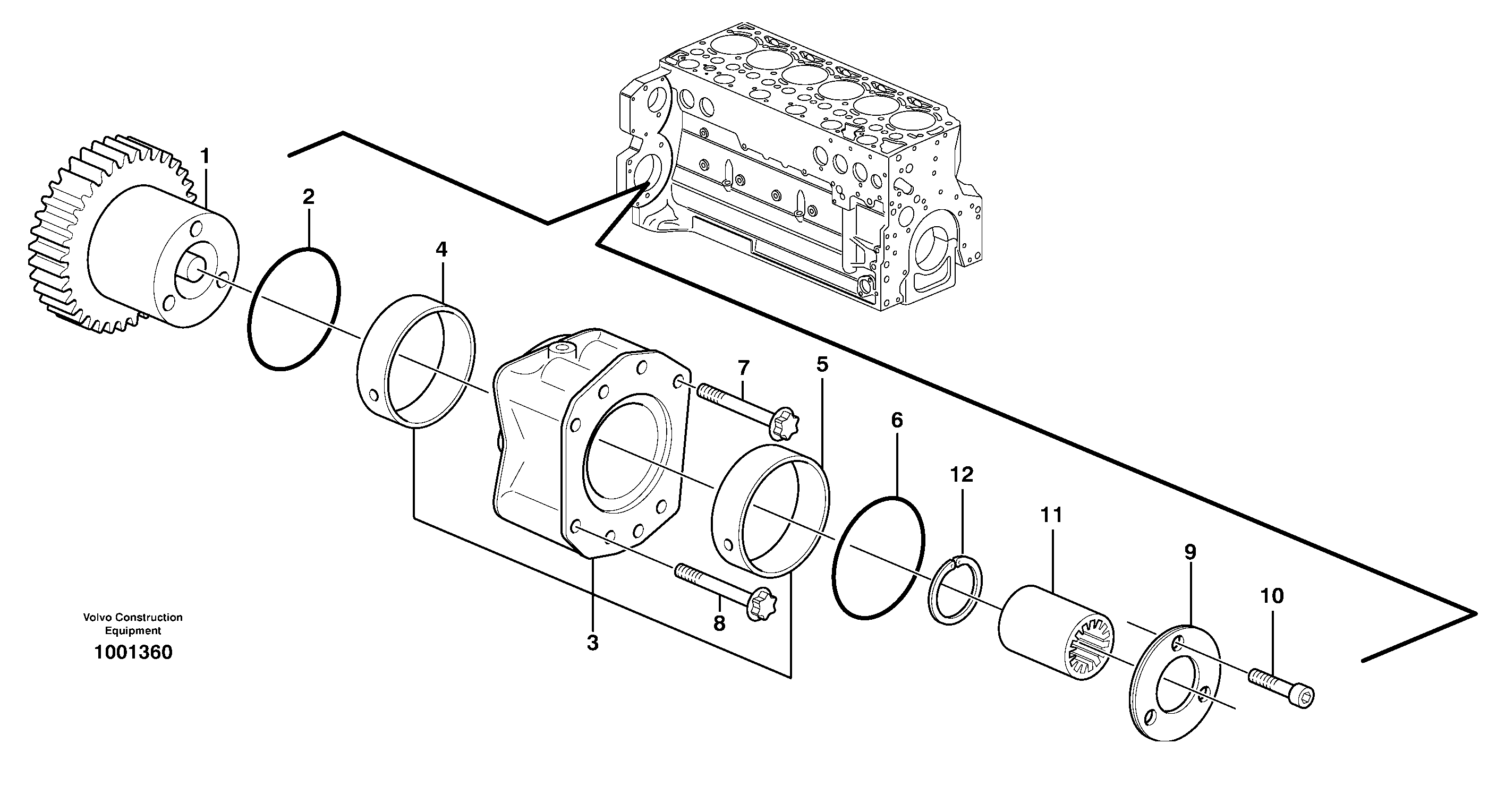 Pump drive power take-off — volvo parts diagram