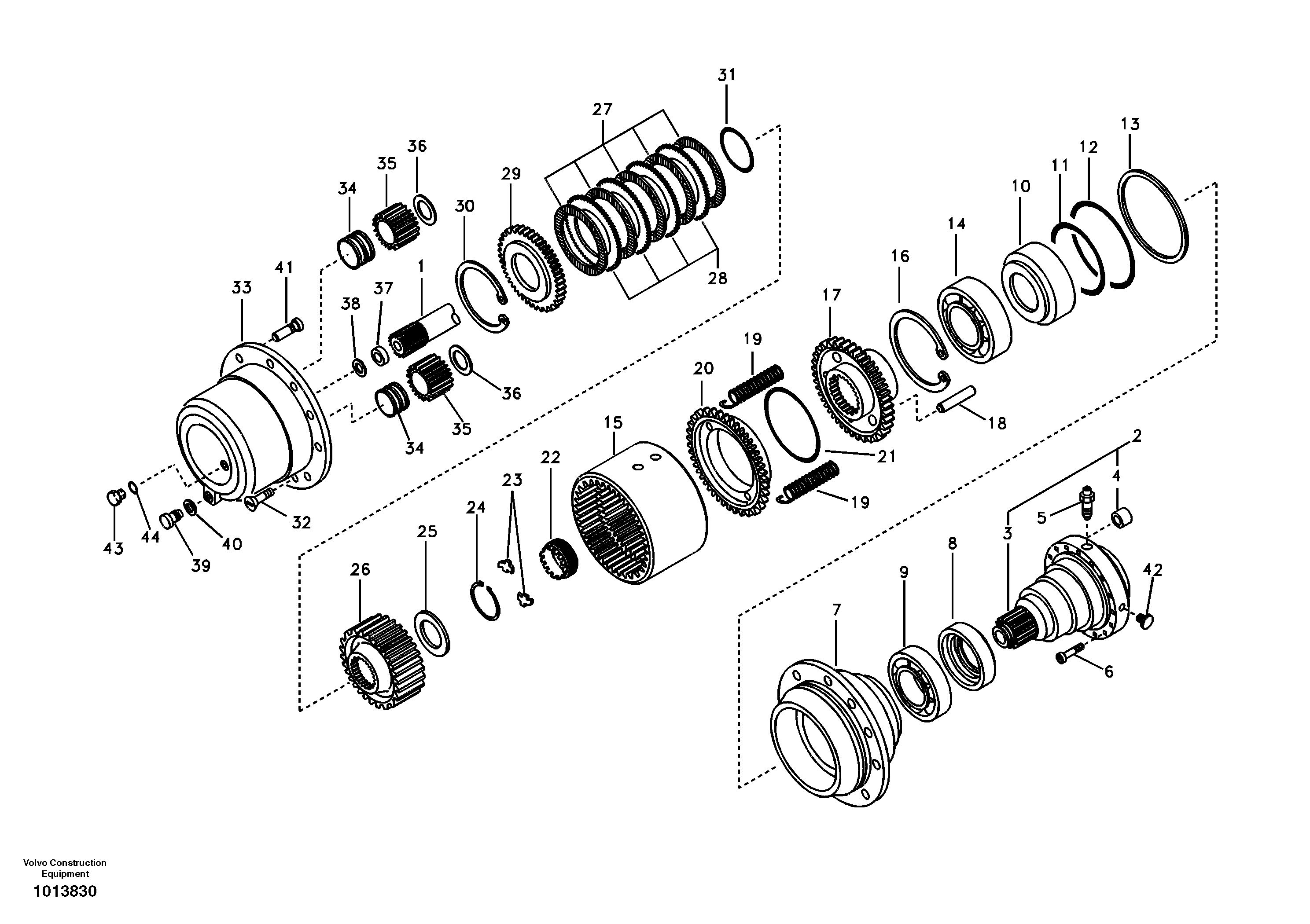 Hub reduction, rear axle — volvo parts diagram
