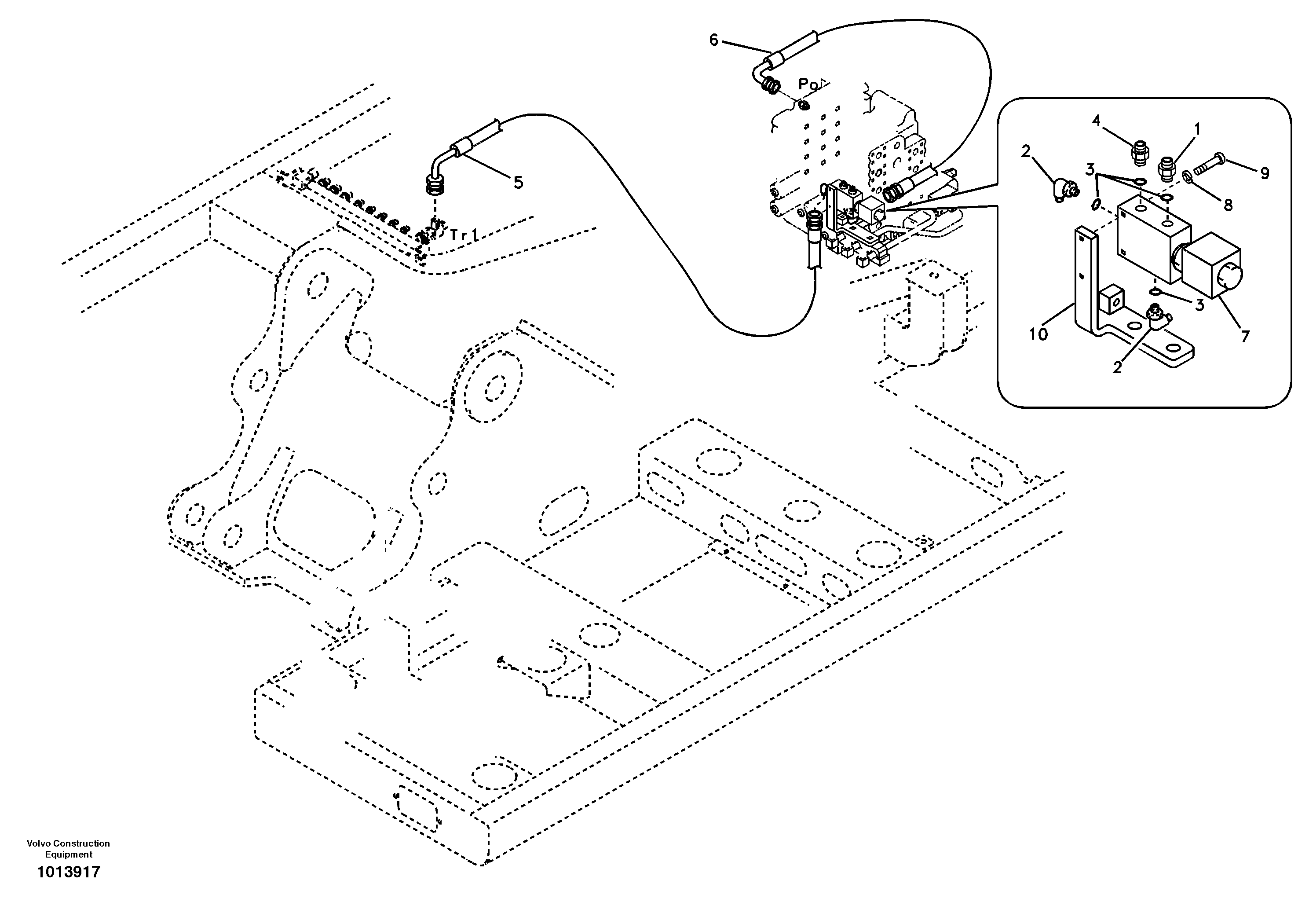 Working hydraulic, quick fit on upper frame — volvo parts diagram