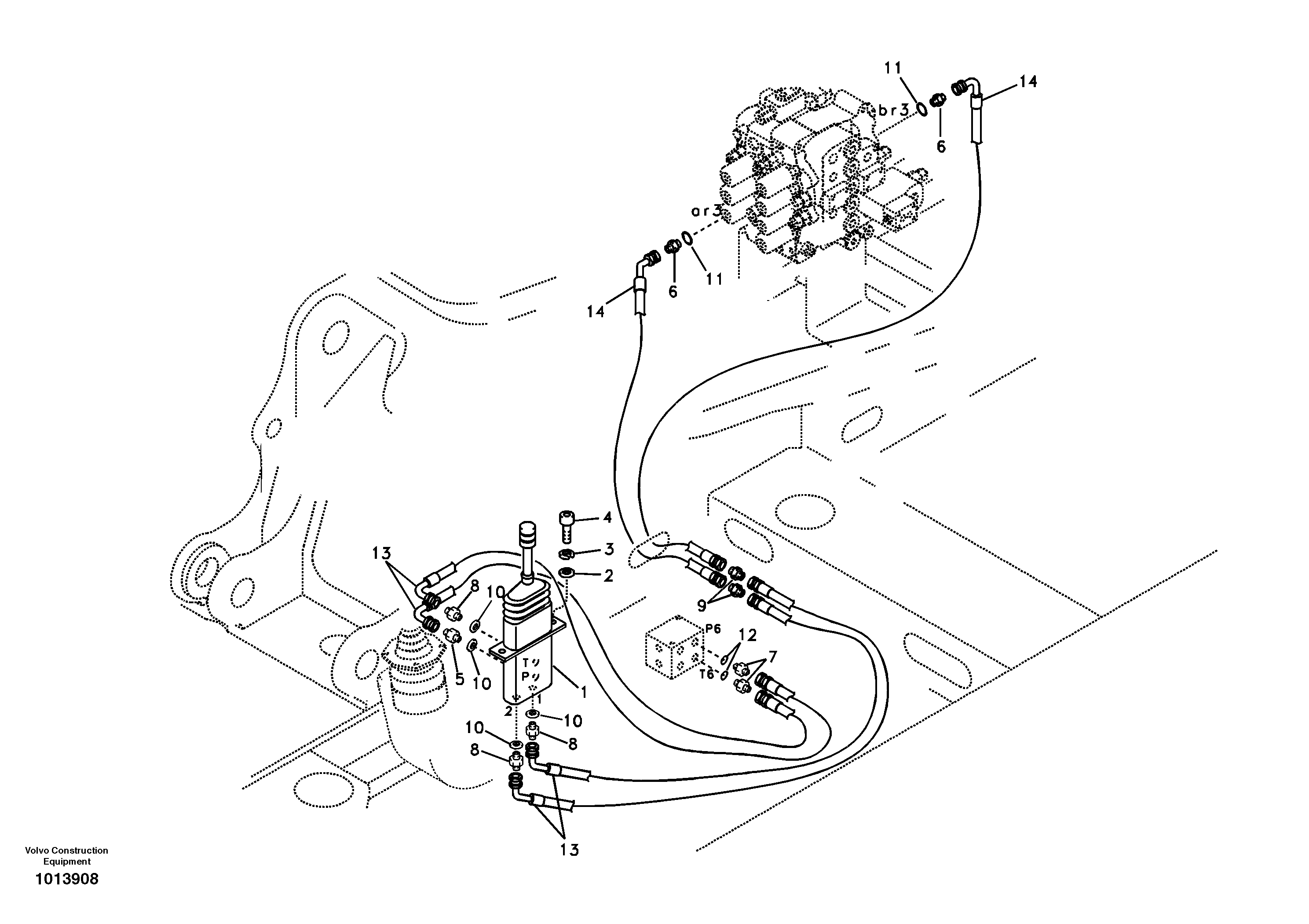 Servo system, dozer blade — volvo parts diagram