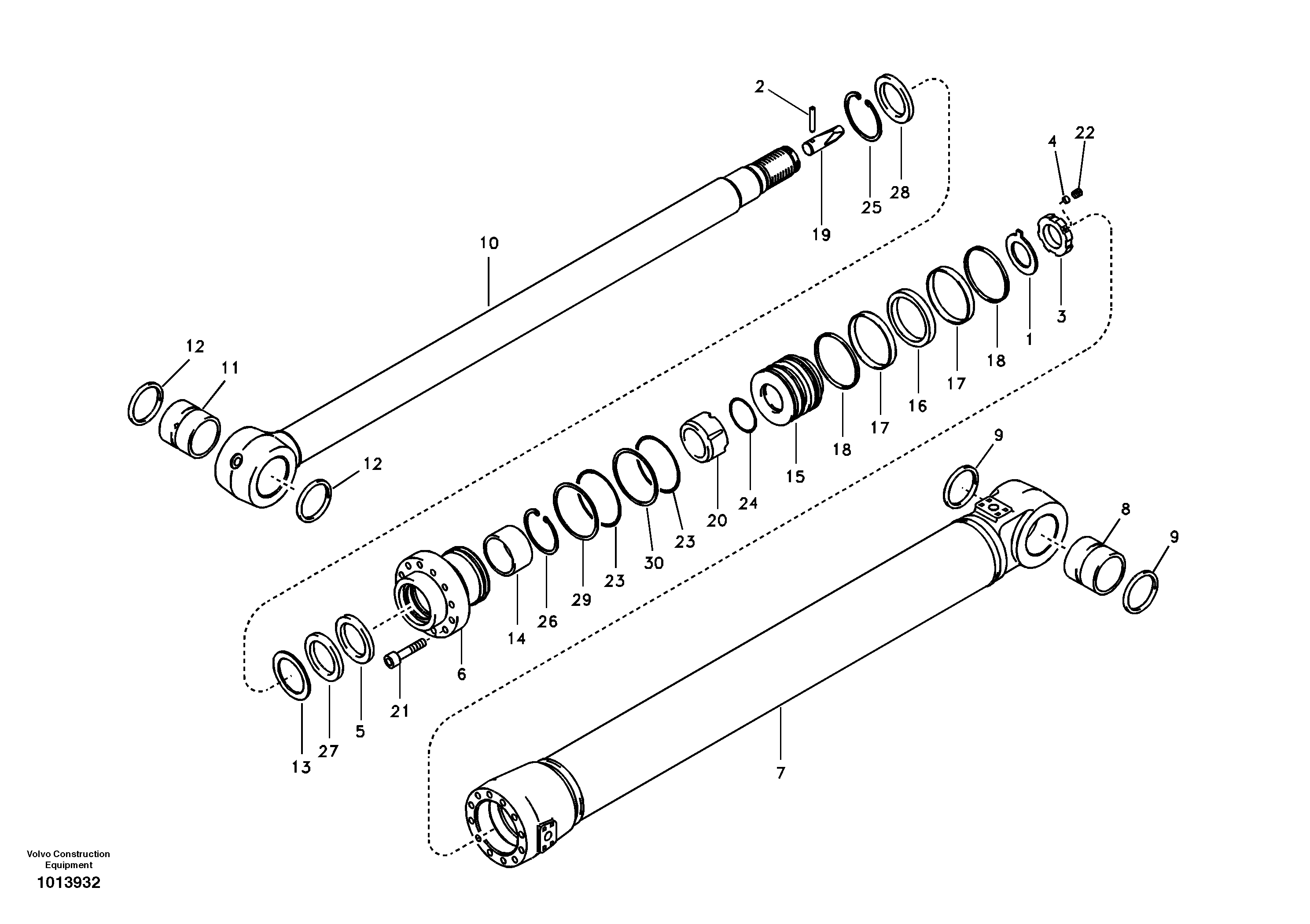 Dipper arm cylinder — volvo parts diagram