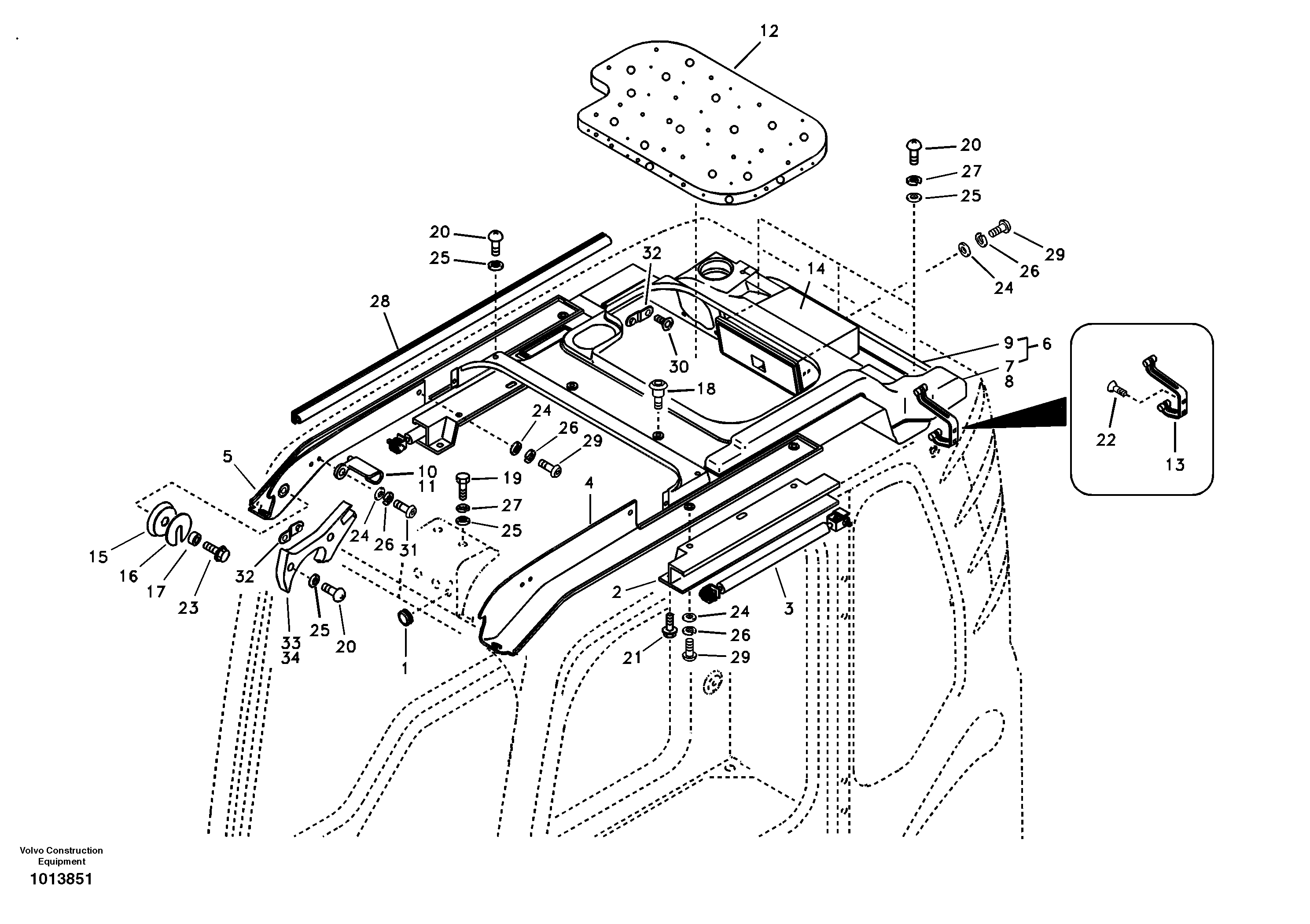 Operator's cab — volvo parts diagram