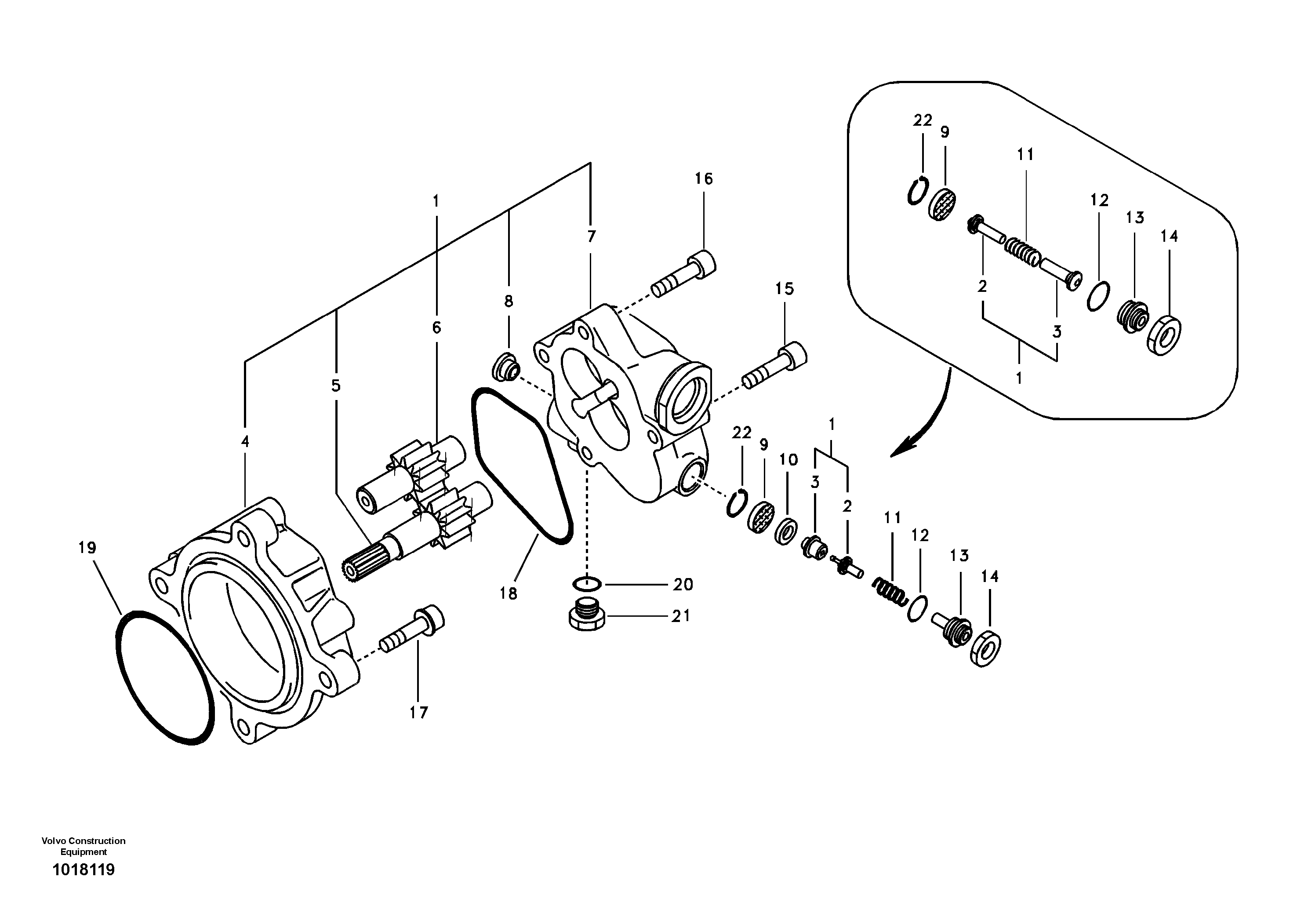 Hydraulic gear pump — volvo parts diagram