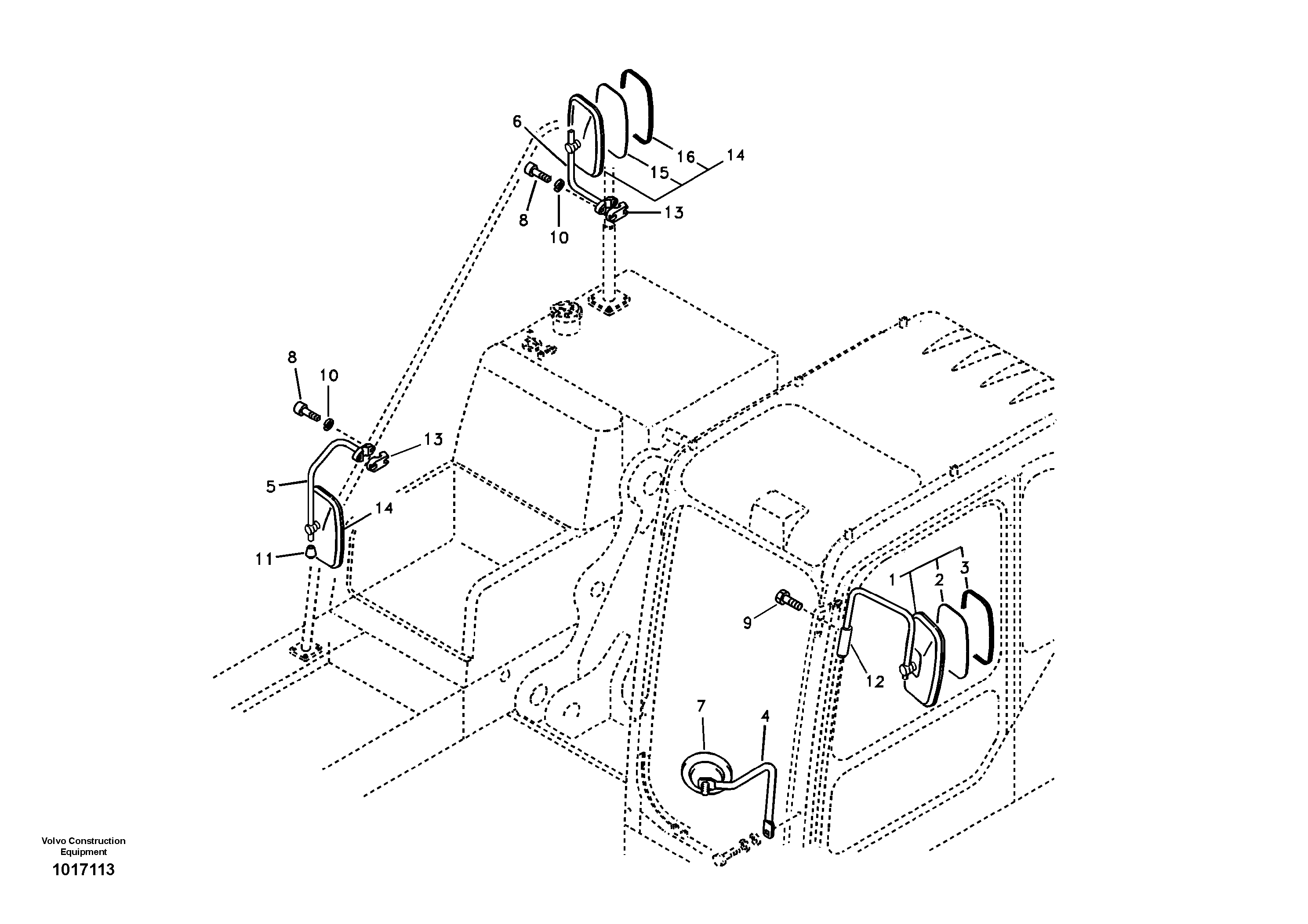 Rear view mirror — volvo parts diagram