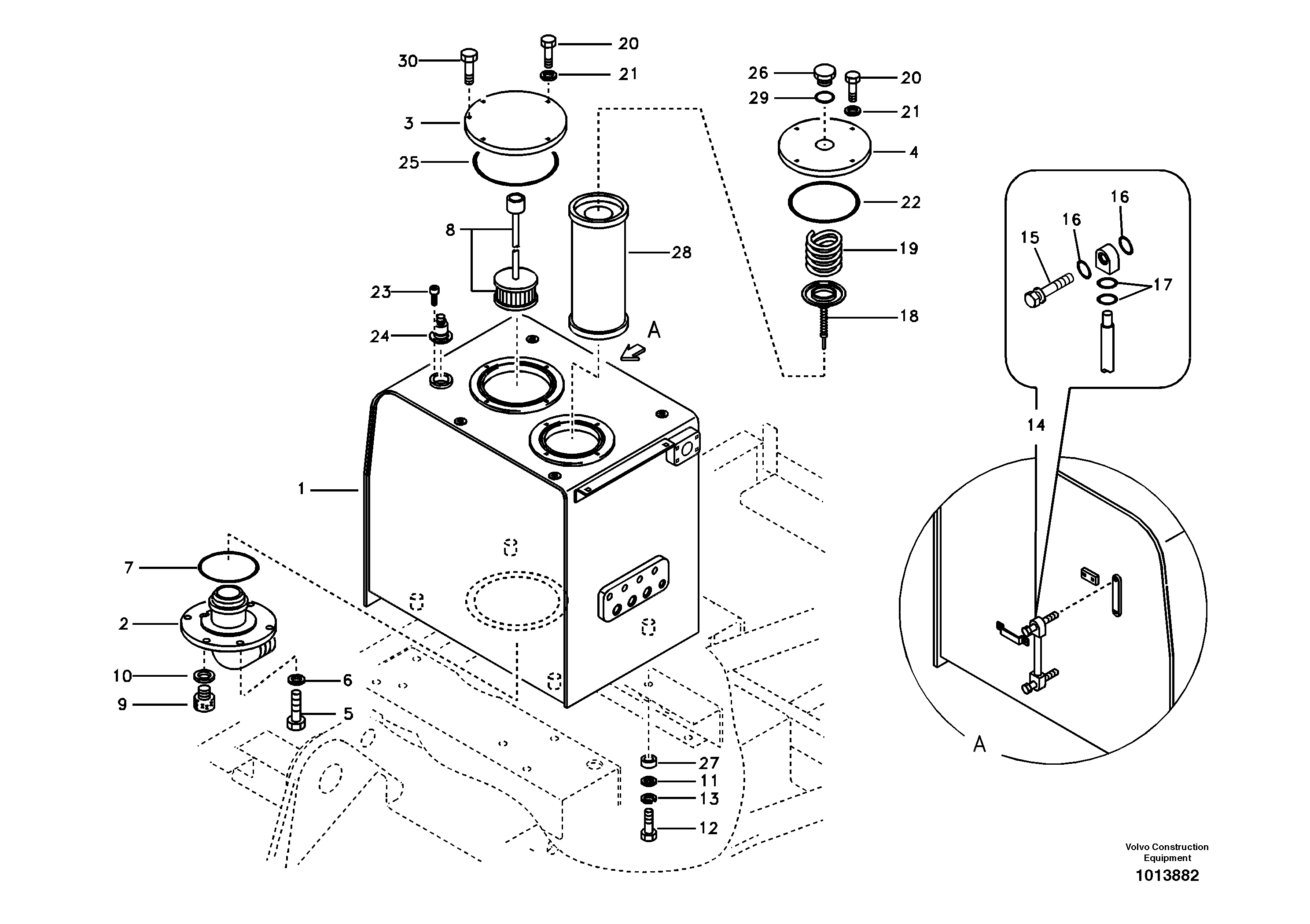 Hydraulic oil tank — volvo parts diagram