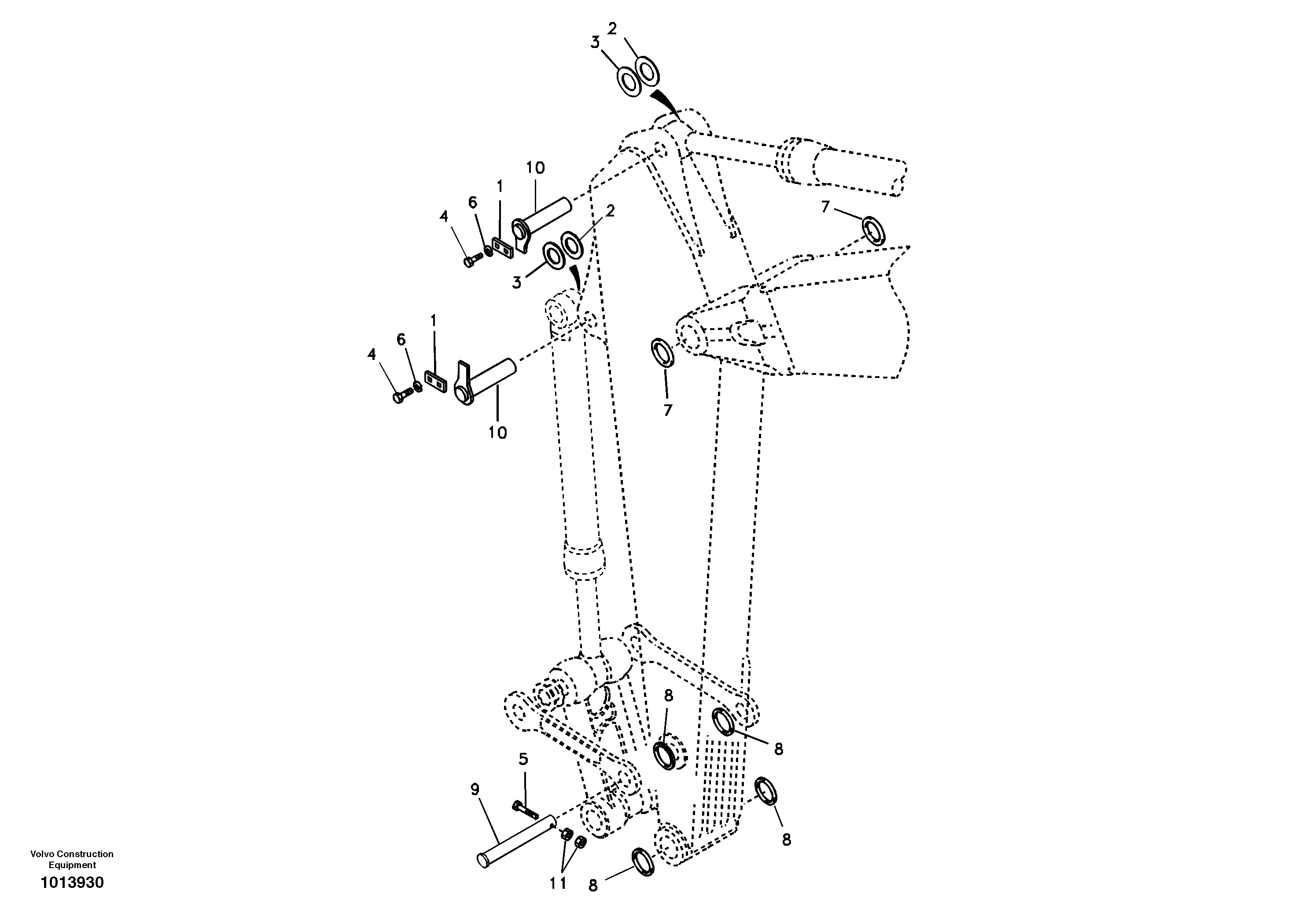Links to dipper arm — volvo parts diagram