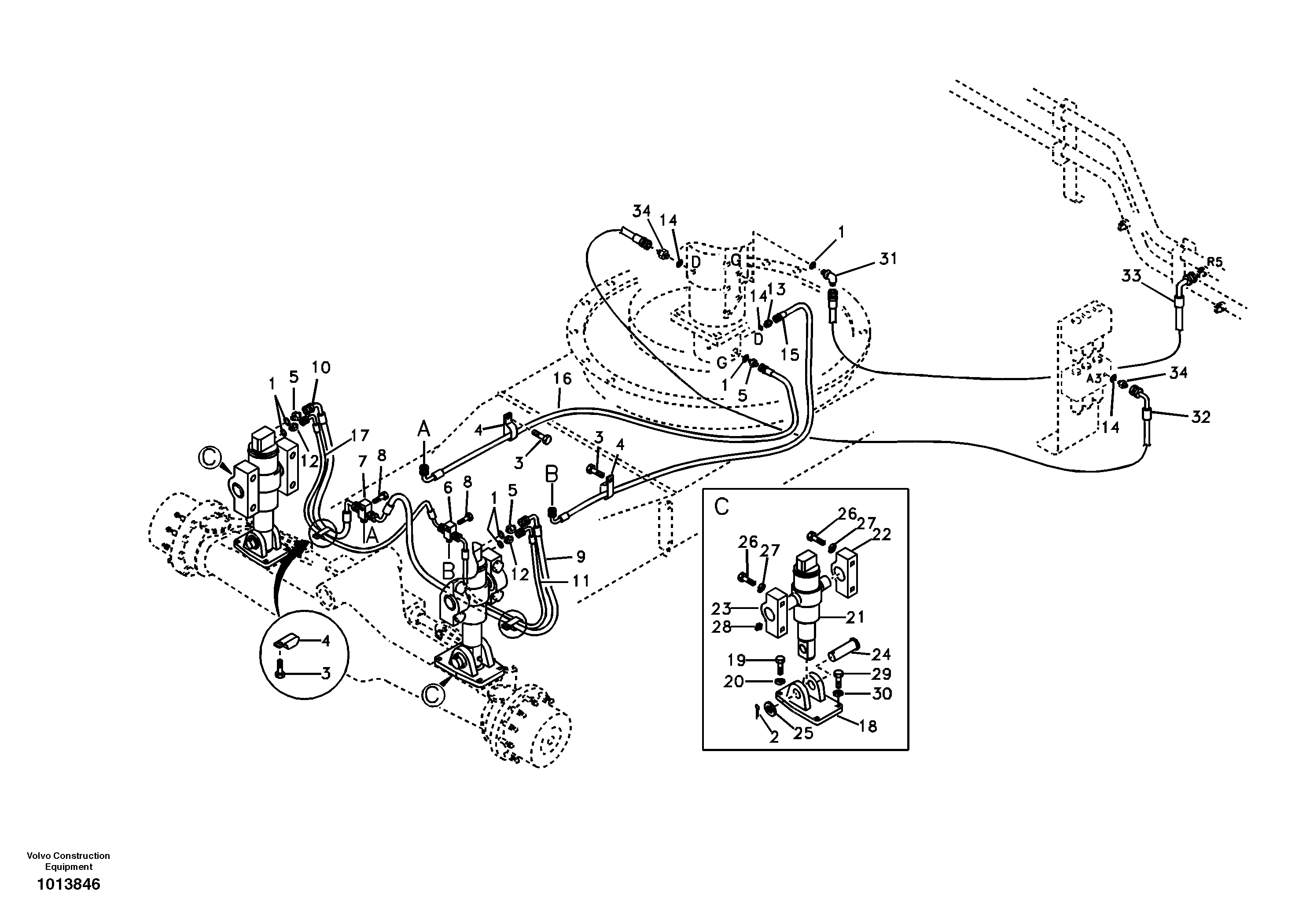 Axle locking system — volvo parts diagram