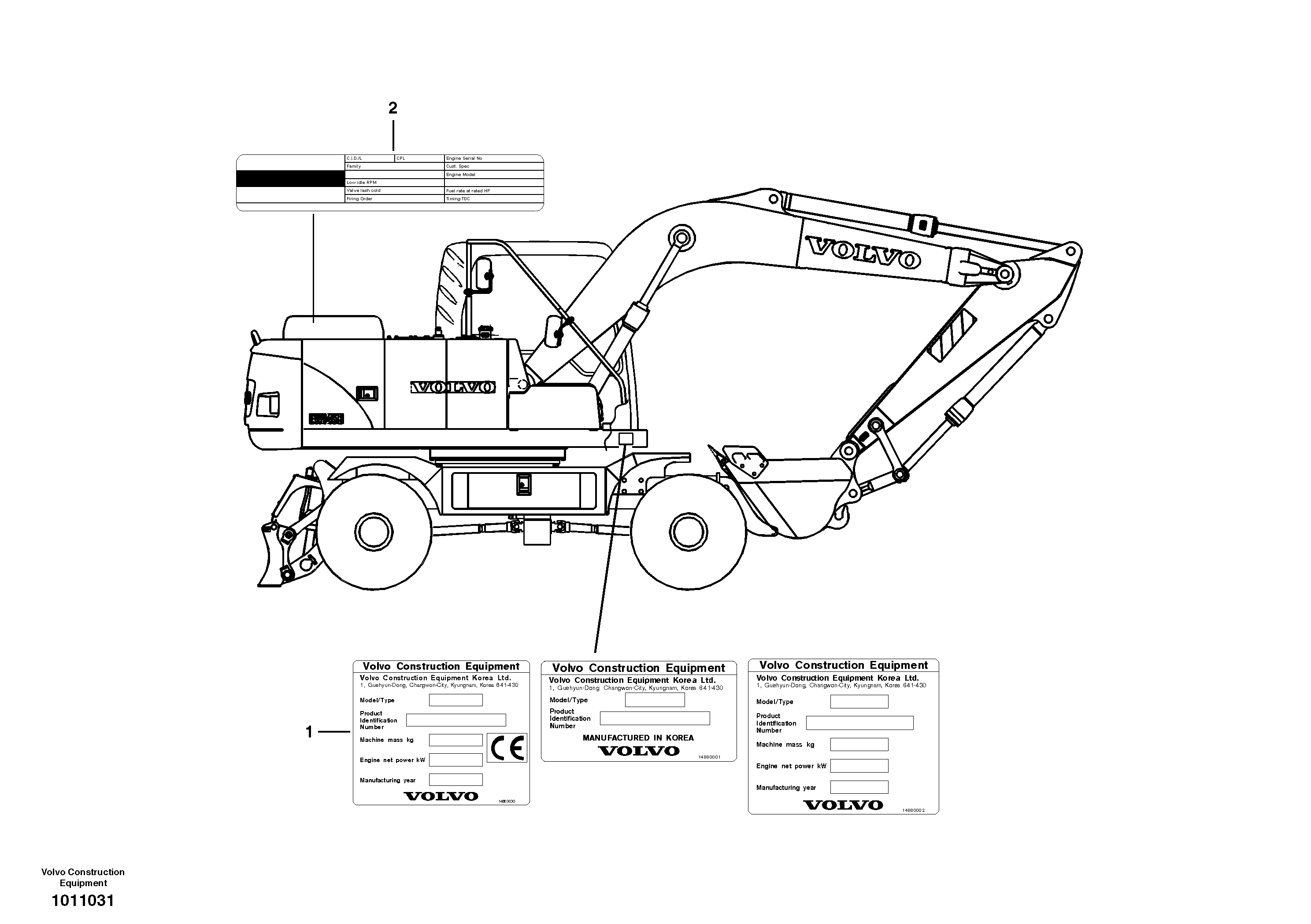 Product sign plate — volvo parts diagram