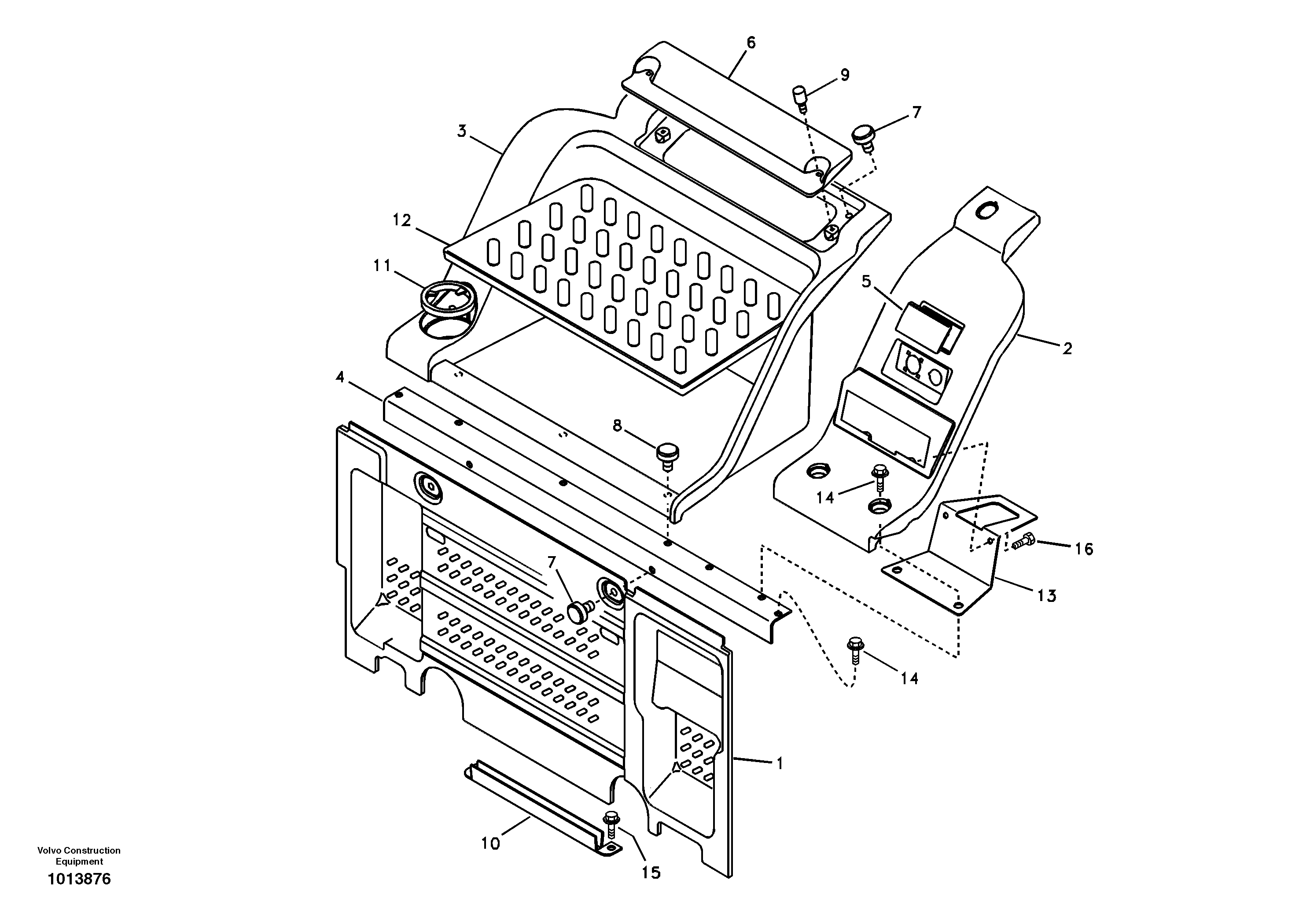 Instrument panel, radio panel — volvo parts diagram