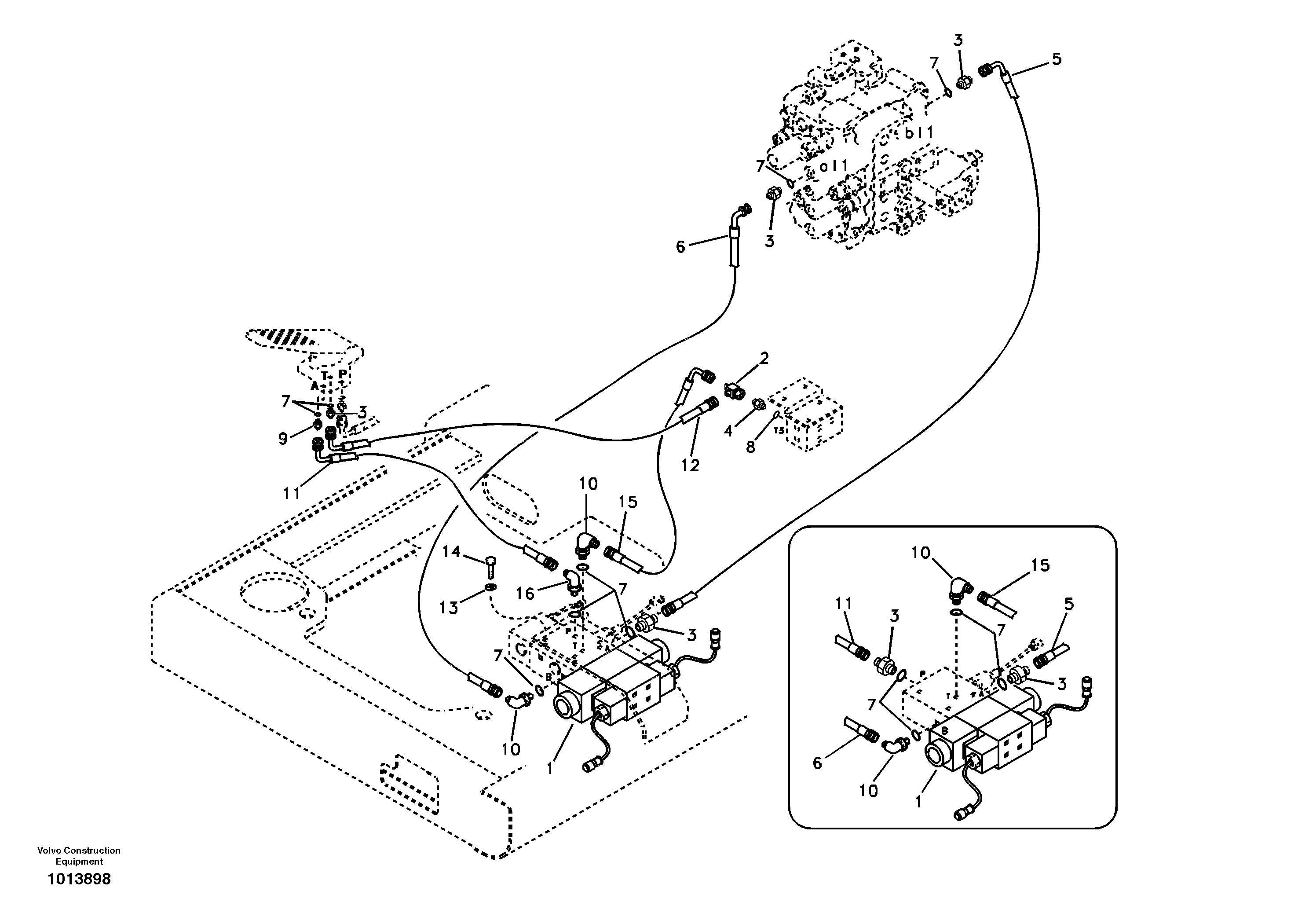 Servo system, control valve to remote control valve pedal — volvo parts diagram