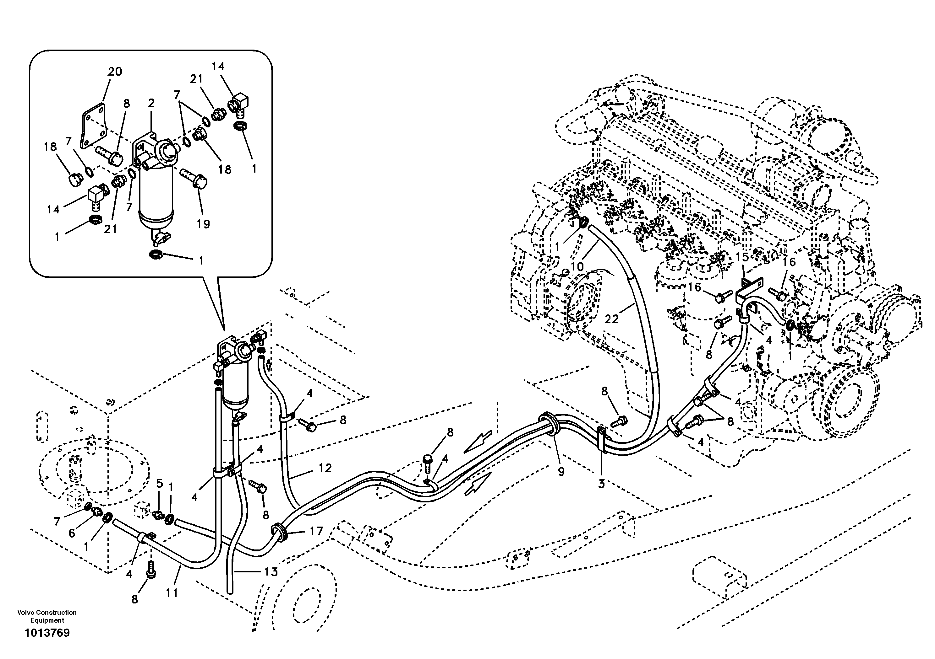 Fuel pipe - Fuel tank — volvo parts diagram
