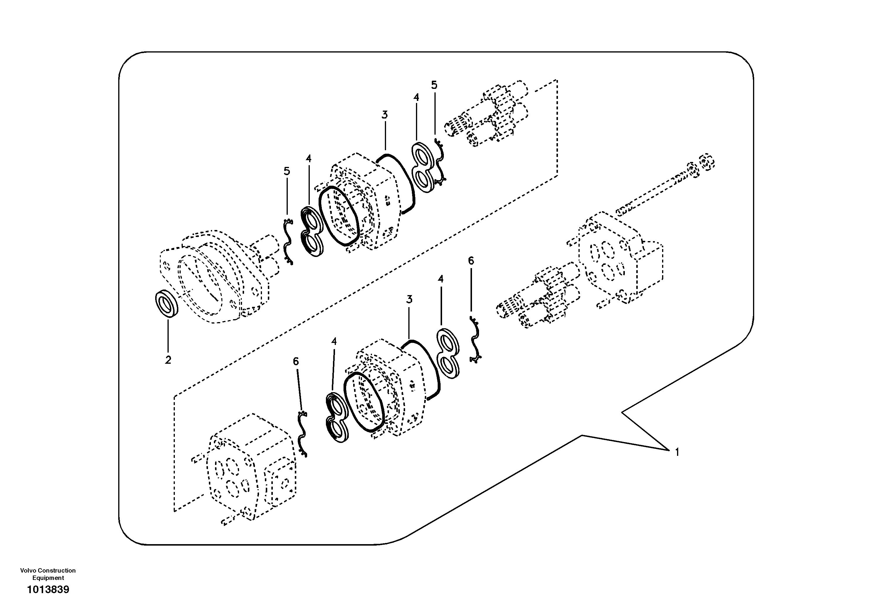 Hydraulic gear pump for brake and steering — volvo parts diagram
