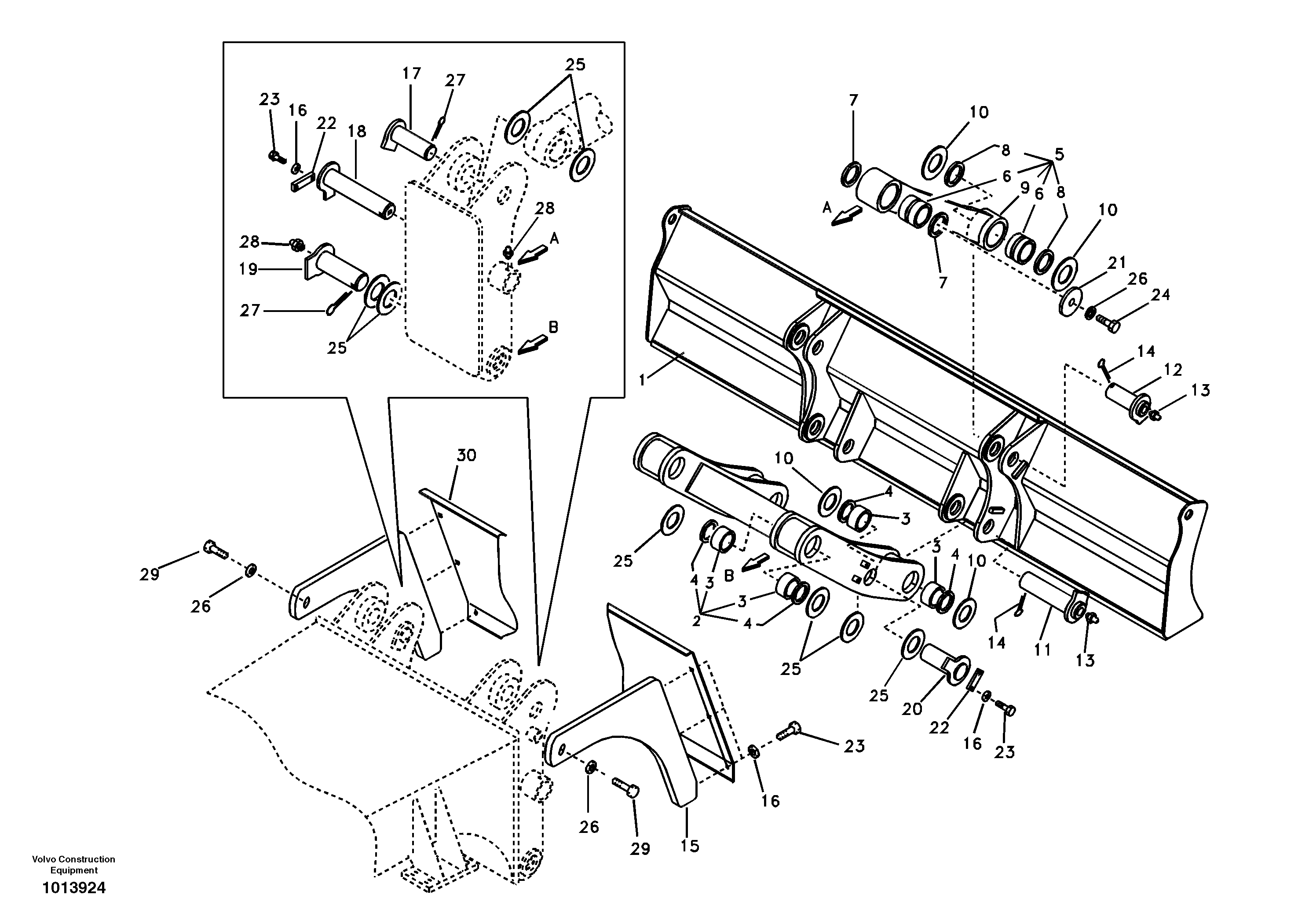 Dozer blade, rear — volvo parts diagram