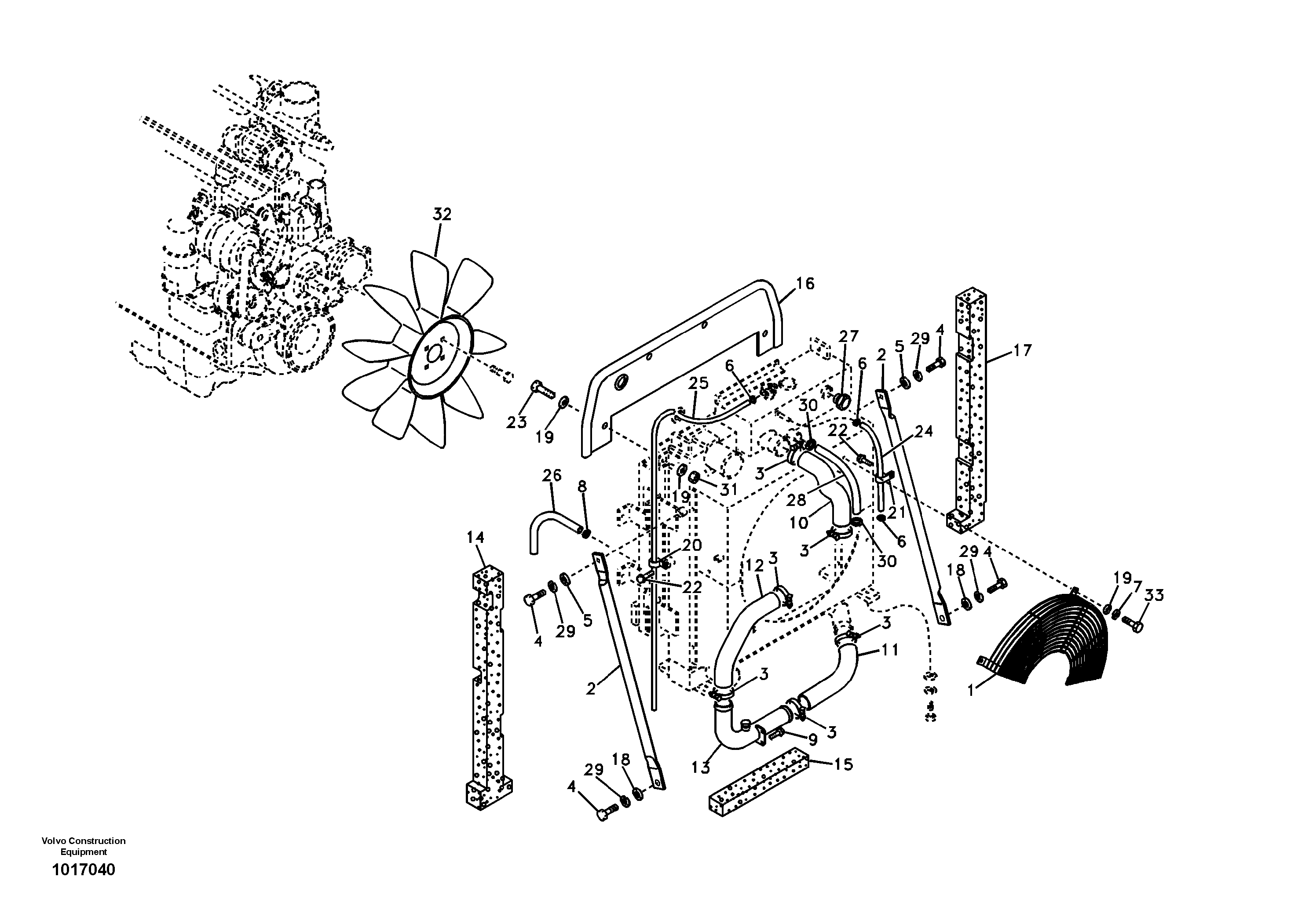 Cooling system — volvo parts diagram