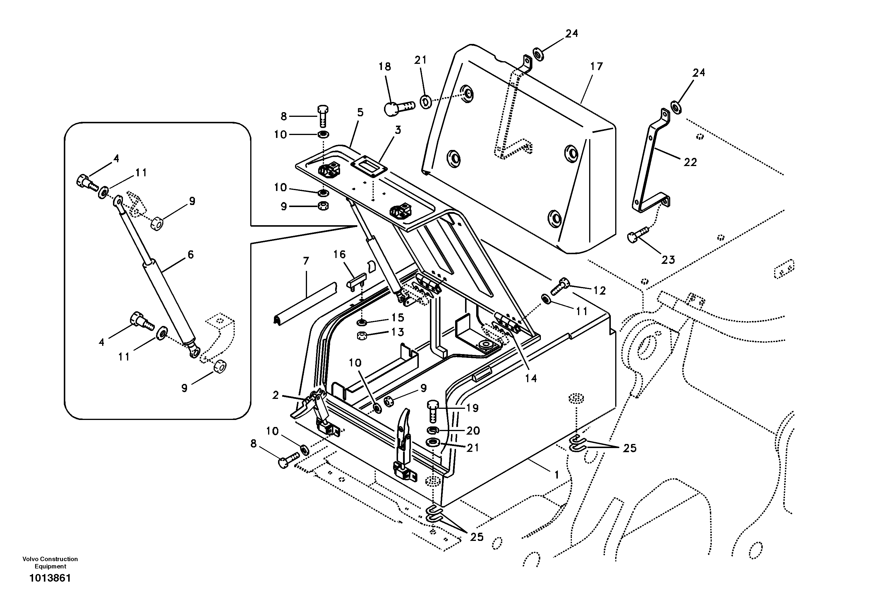 Tool box, cowl — volvo parts diagram