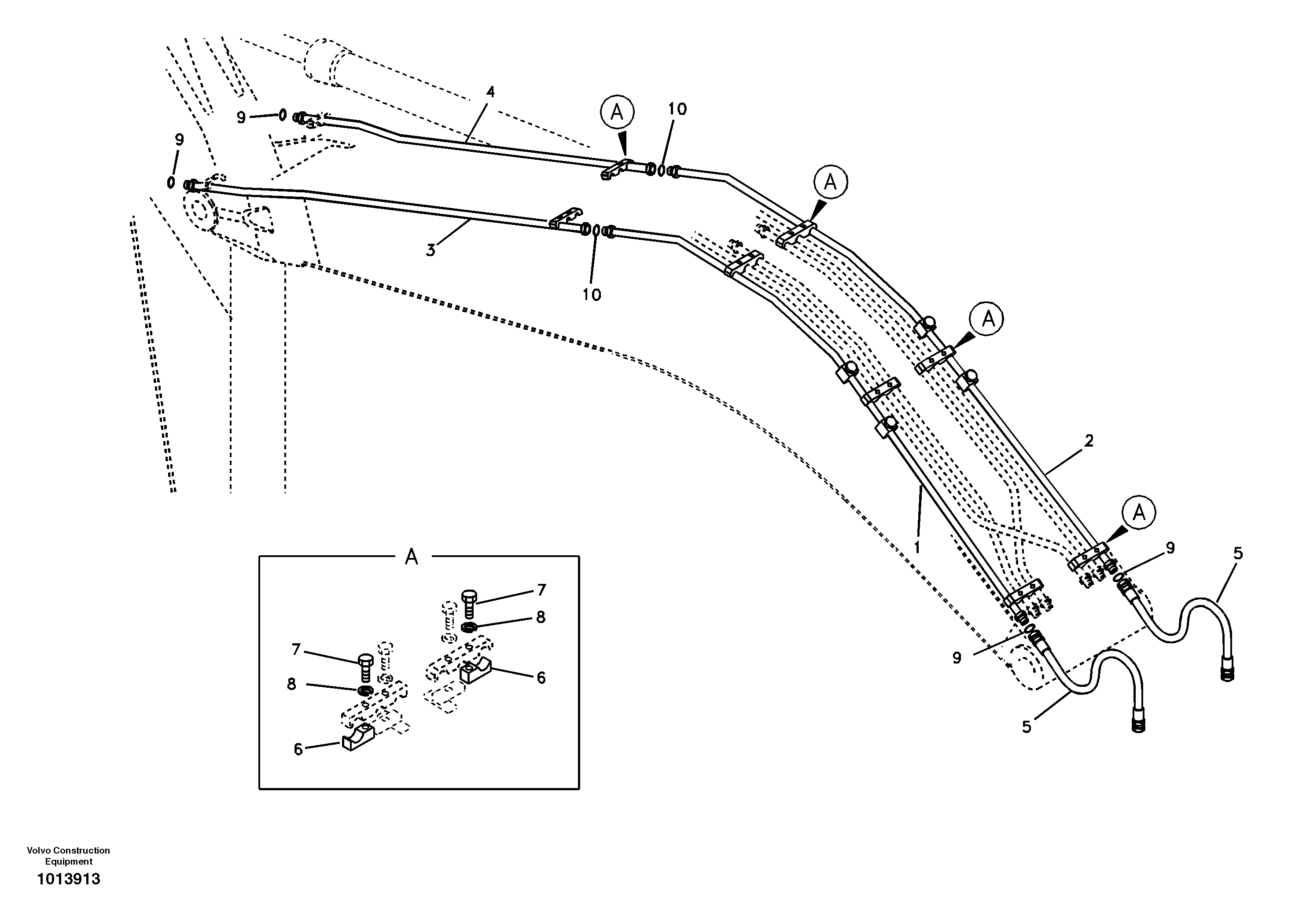 Working hydraulic, hammer and shear for boom — volvo parts diagram