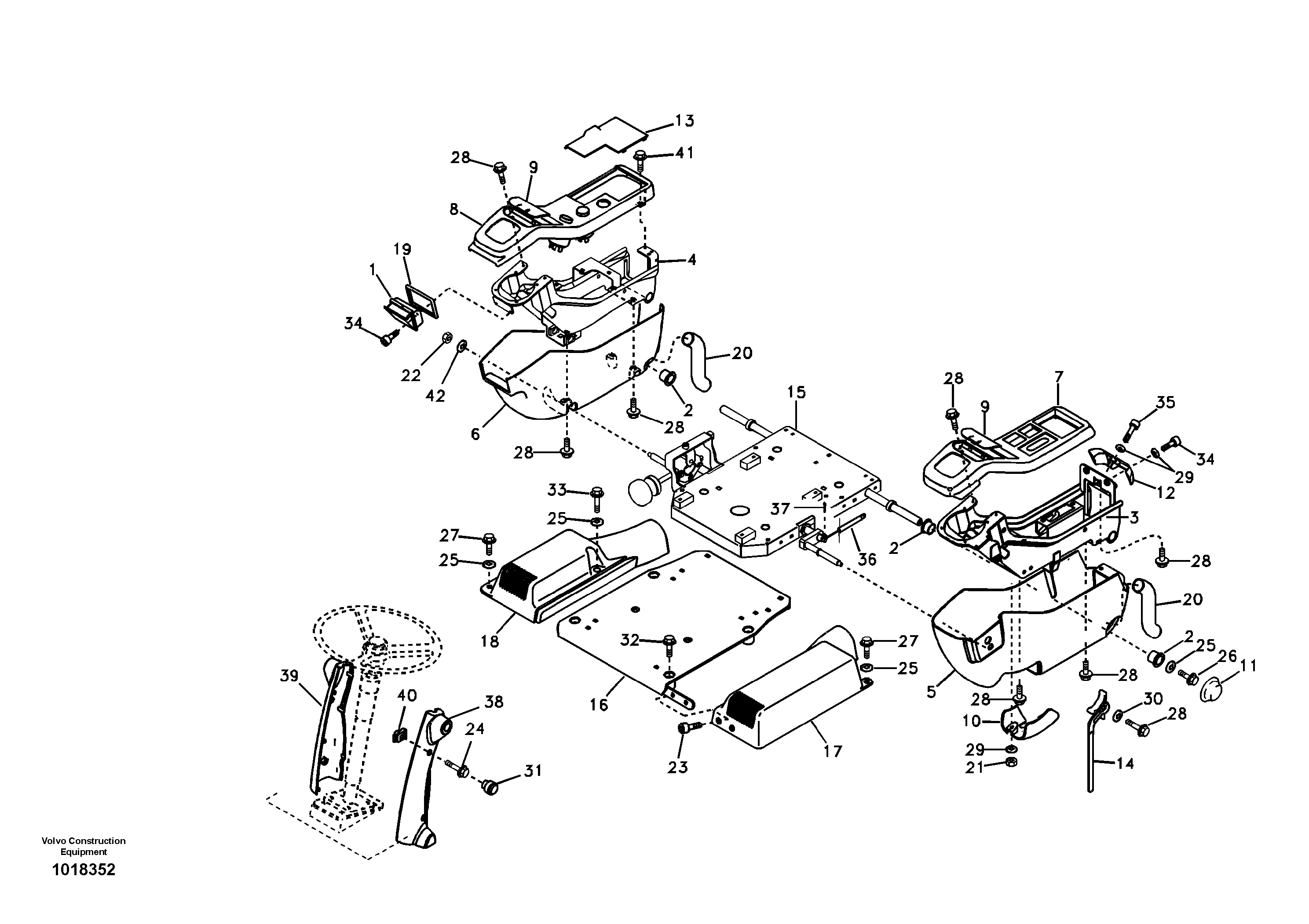 Instrument panel, control panel — volvo parts diagram