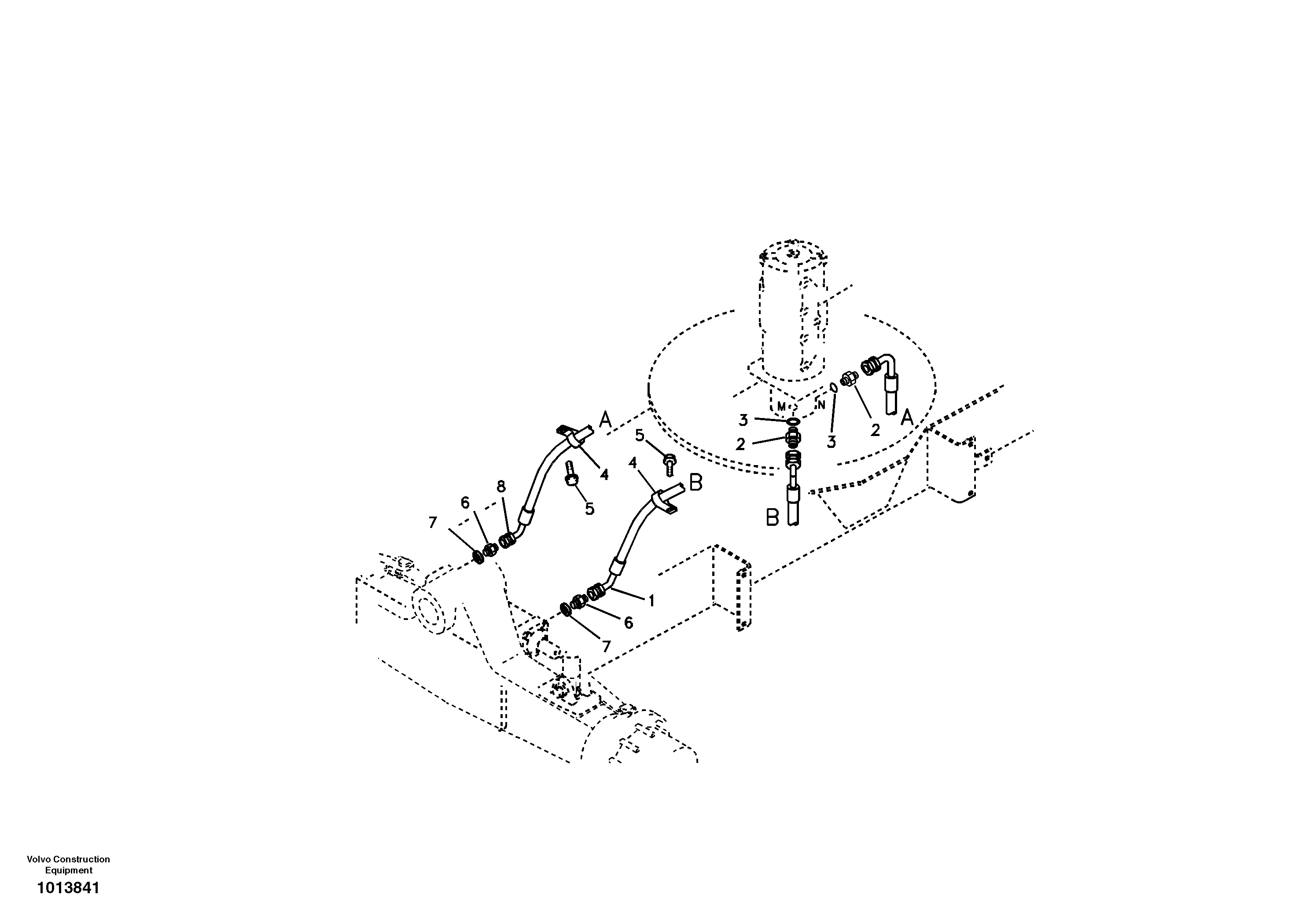 Hydraulic system, steering line — volvo parts diagram