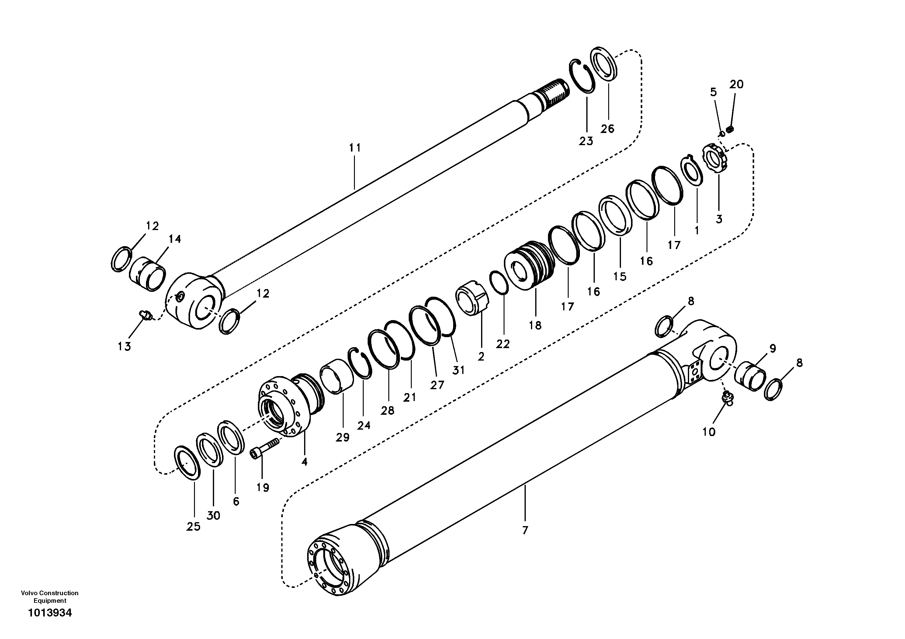Bucket cylinder — volvo parts diagram