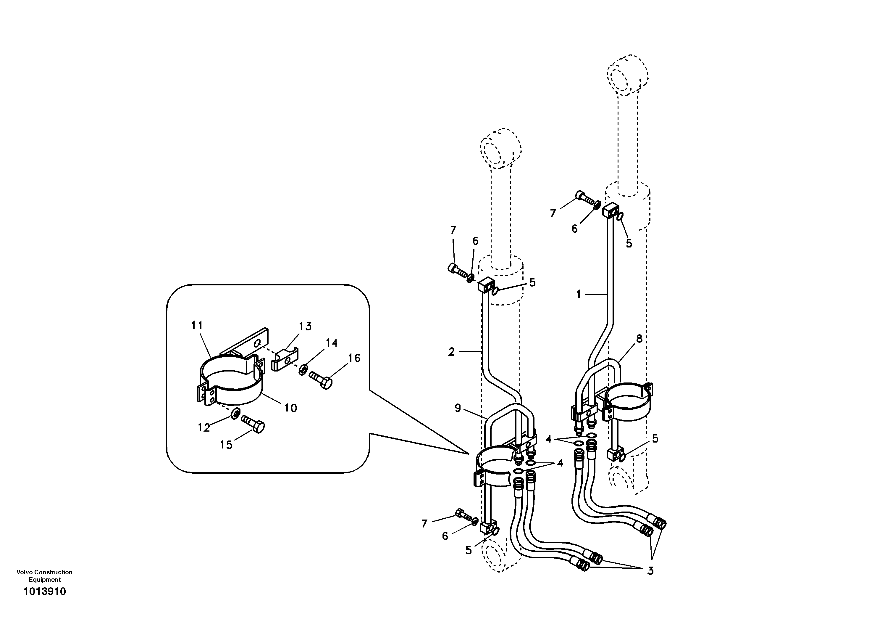 Working hydraulic, boom cylinder — volvo parts diagram