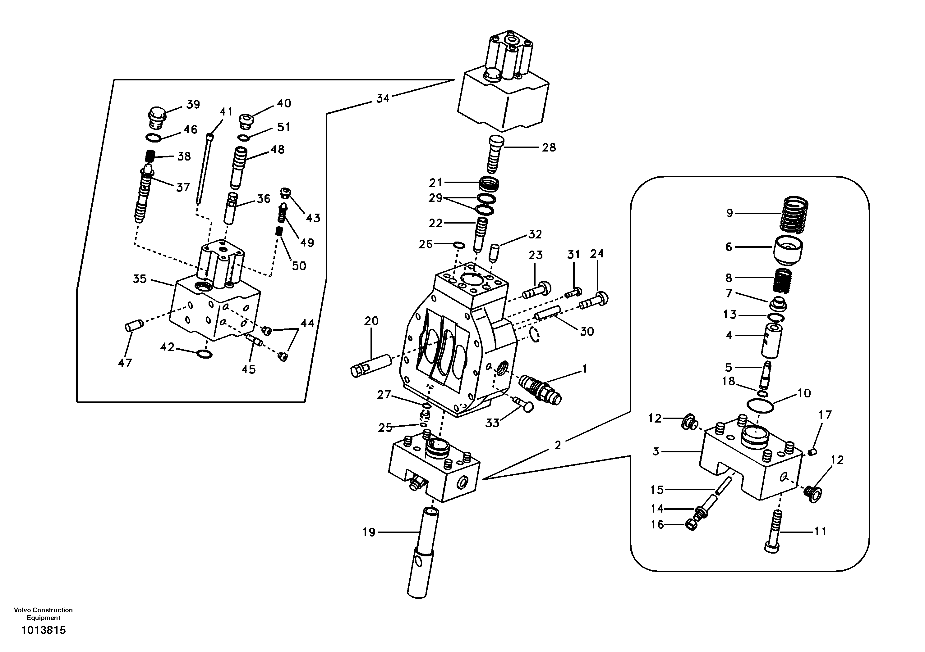 Control valve, travel motor — volvo parts diagram