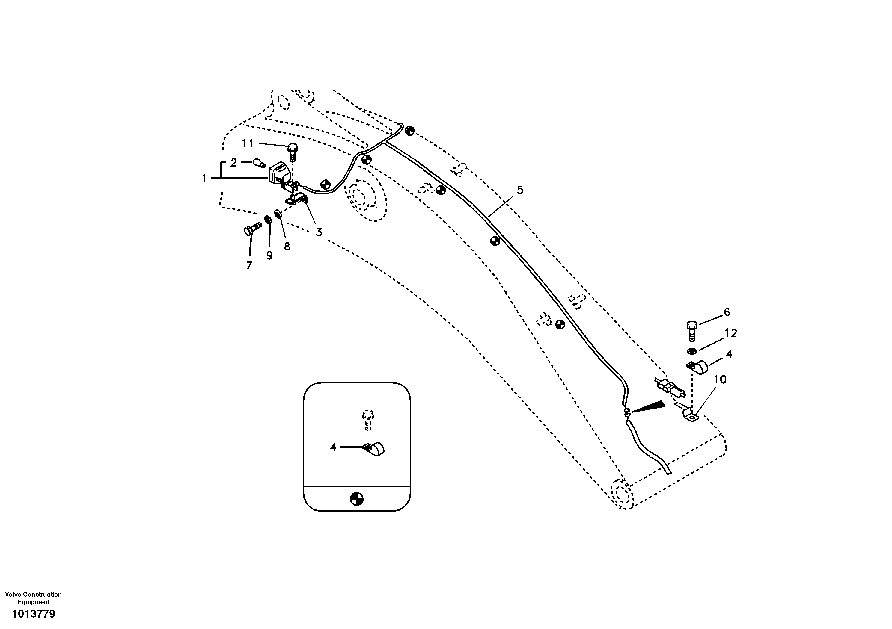 Working lamp on boom — volvo parts diagram
