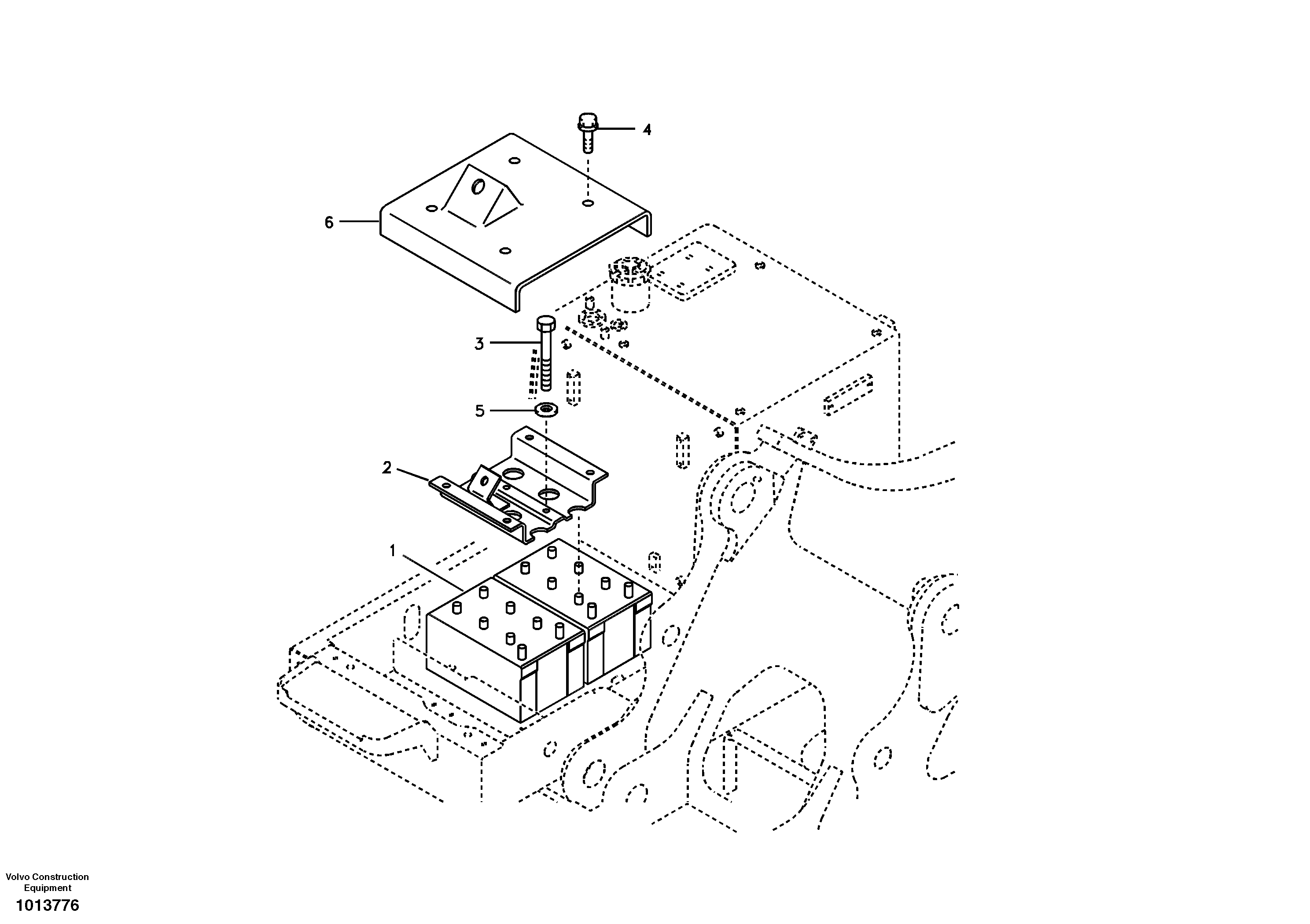 Battery with assembling details — volvo parts diagram