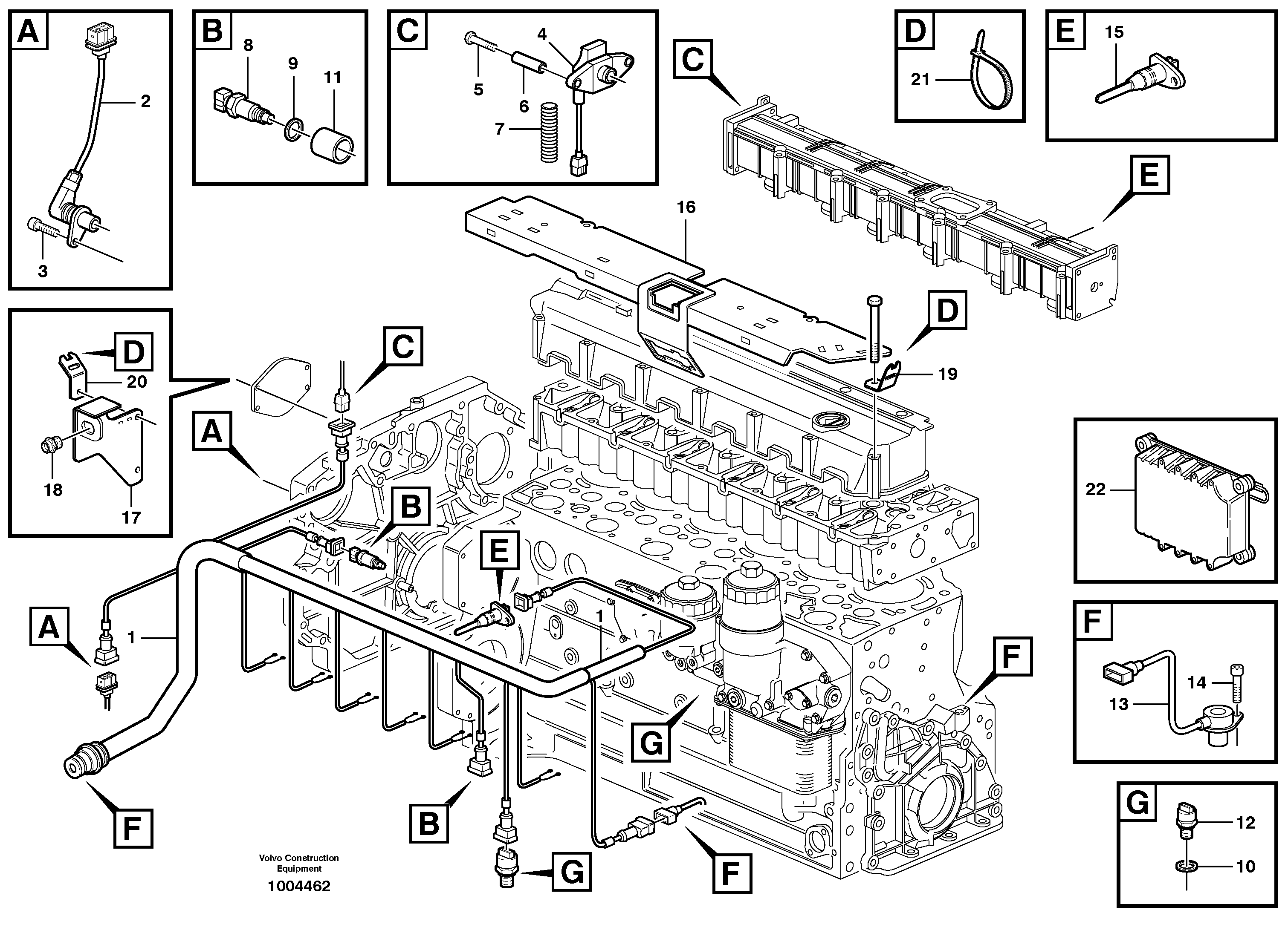 Cable harness, engine — volvo parts diagram